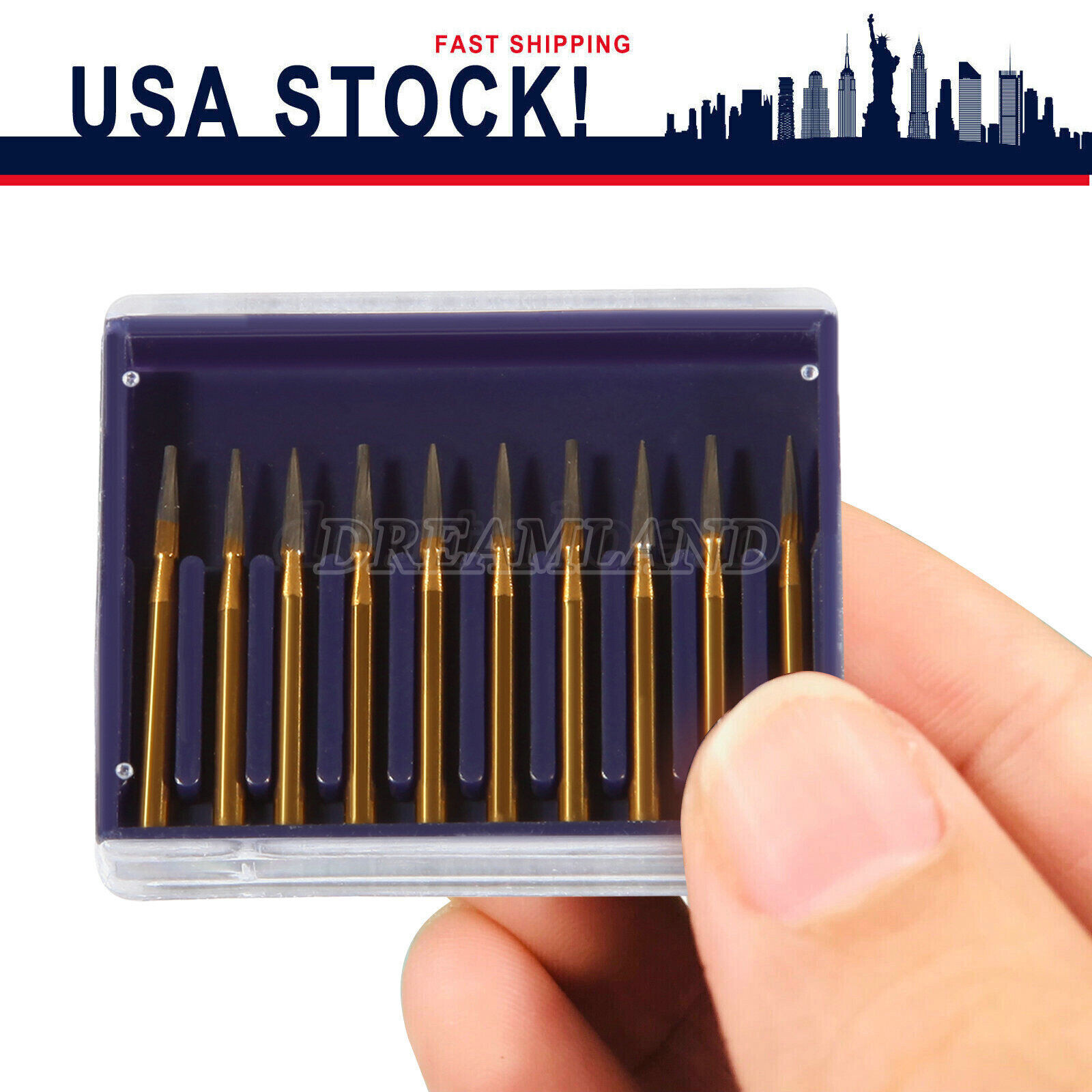 TRIMMING & FINISH DENTAL CARBIDE BURS 12 BLADES FF 7901 NEEDLE 10/PK