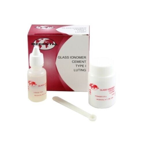 Glass Ionomer Self Cure Type I Luting Cement Kit Powder + Liquid MEDENTAL