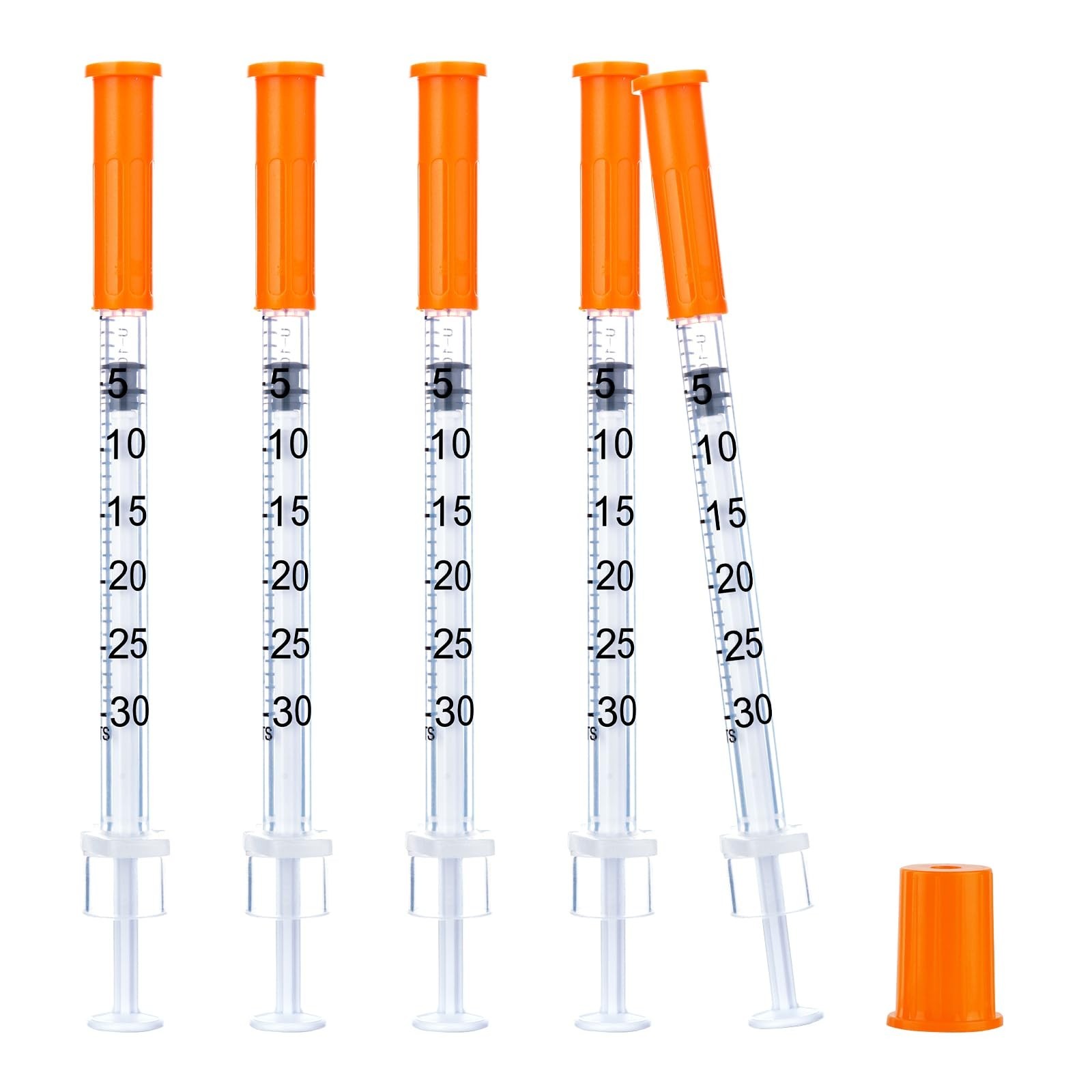 100 Pack 31G 1/4″ (6mm) Disposable Syringes – 0.3cc/mL Lab Measurement Tool