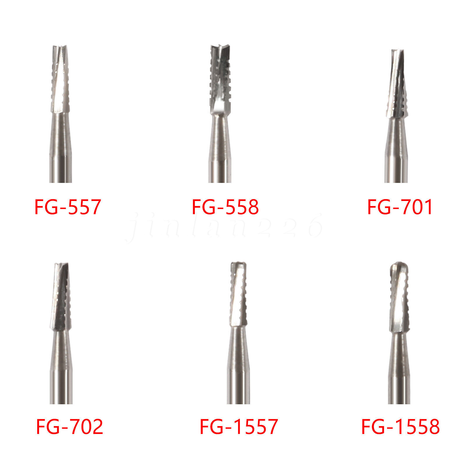 10-100 Uso Dental Acero de Tungsteno FG Fresas Carburo para Alta Velocidad Pieza