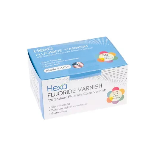 Hexa 5% Sodium Fluoride Clear Varnish W/ Xylitol – 0.4mL Unidose