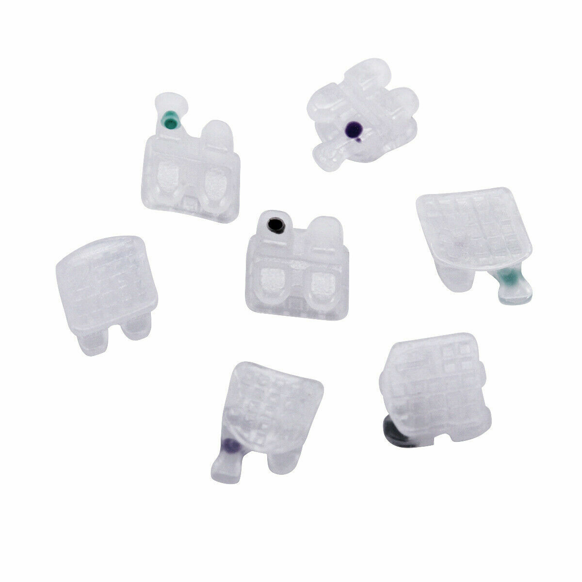 Dental Orthodontic Ceramic Brackets Braces Roth MBT 0.022/018 Hooks 3 4 5 AZDENT