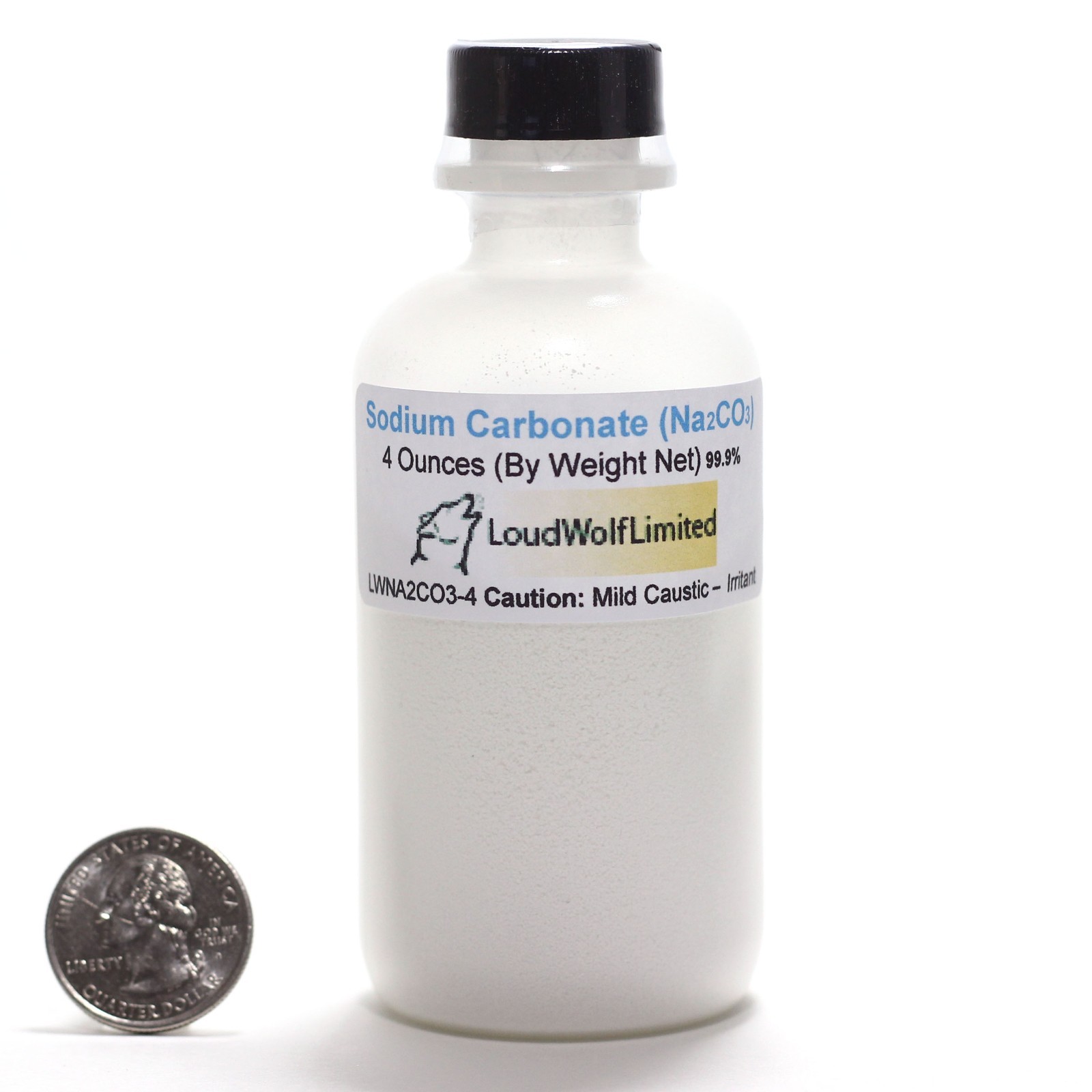 Sodium Carbonate, 4oz, Food Grade 99% Pure, Sturdy Bottle SHIPS SAME DAY