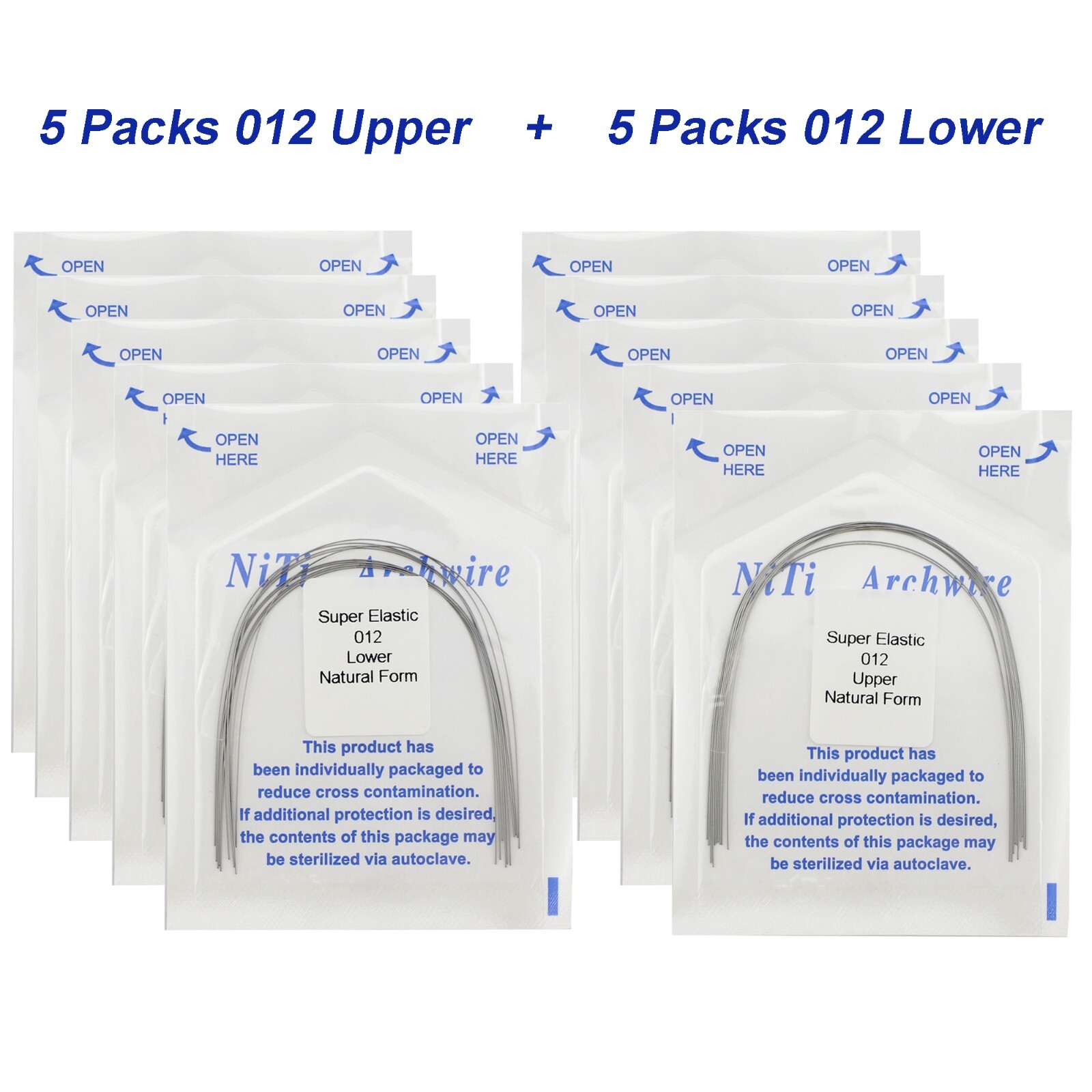 100PCS Dental Orthodontic Arch Wire Niti Natural Form Round Rectangular 16×22 14