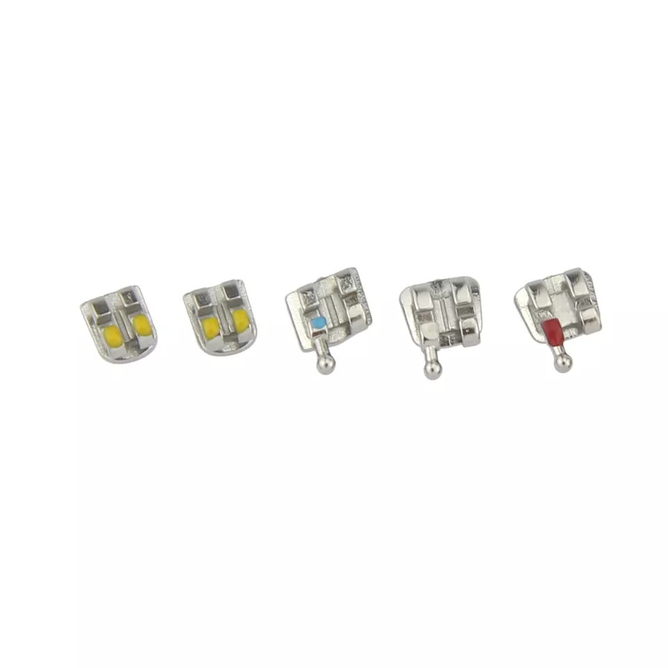 Dental Orthodontic Brackets Metal Brace MIM MINI Roth MBT 022 018 345 With Hooks
