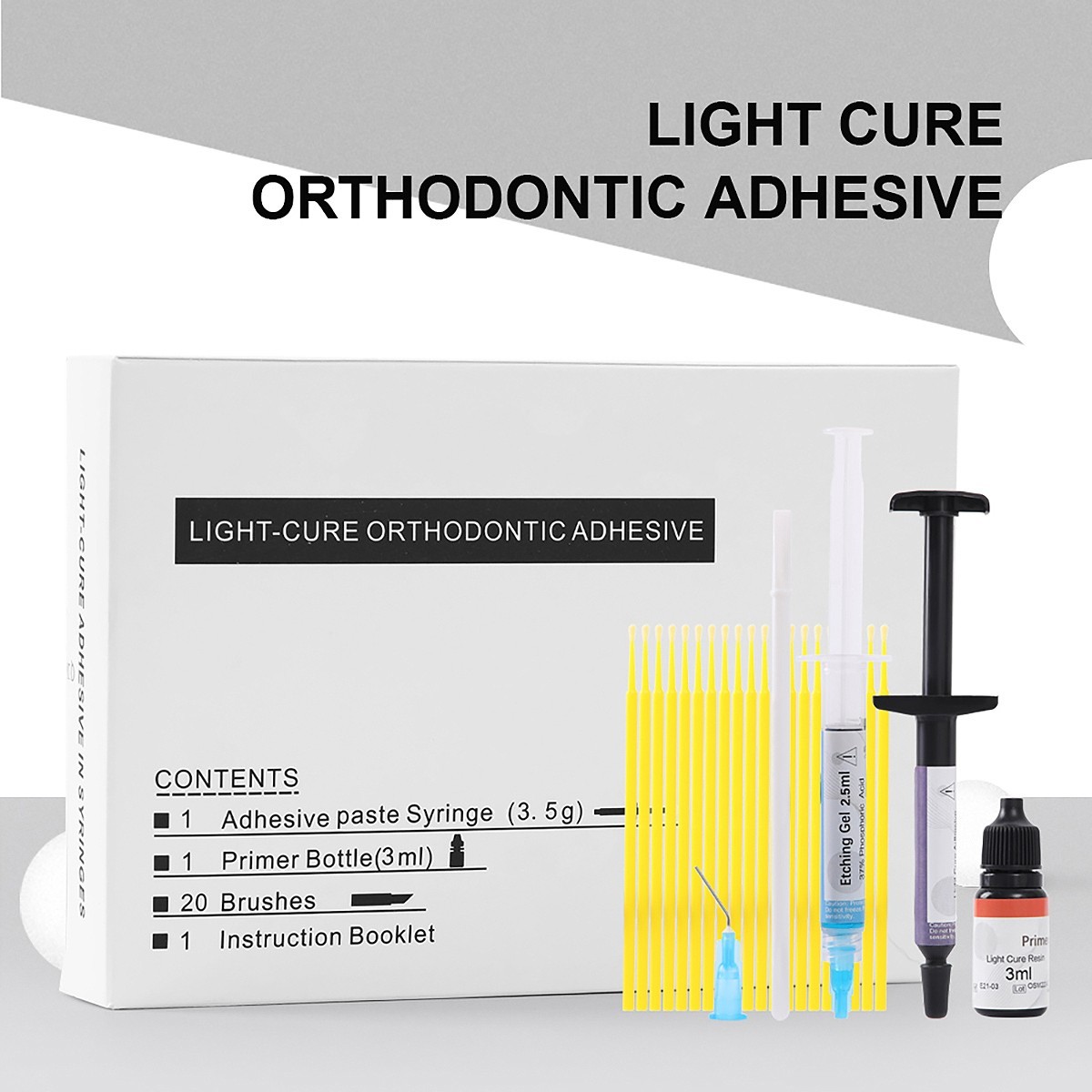 Dental Light Cure Resin Ortho Adhesive Paste Brackets Bonding /LED Curing Light