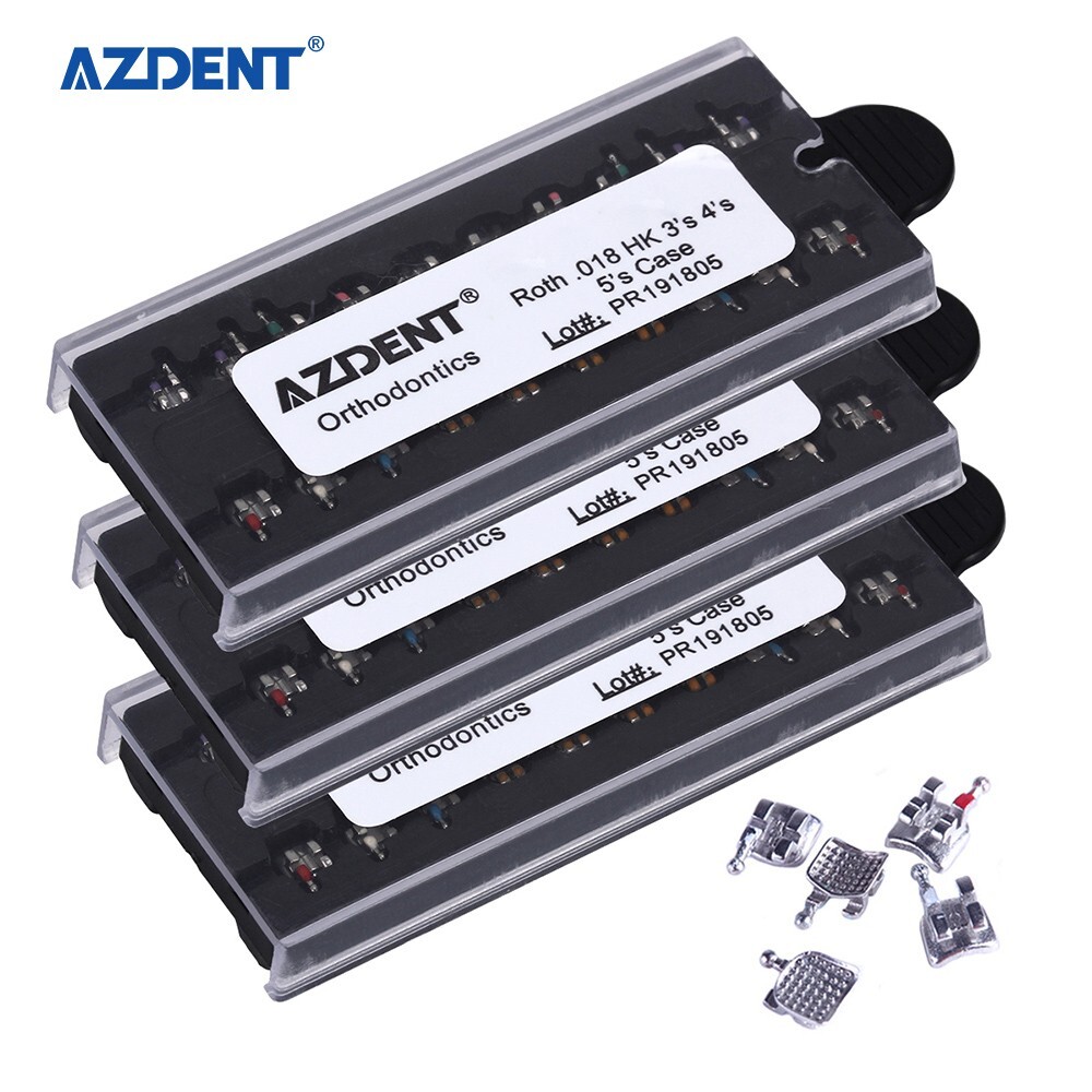 AZDENT Dental Orthodontic MIM Monoblock Bracket Braces Mini Roth 018 Hooks 3-4-5