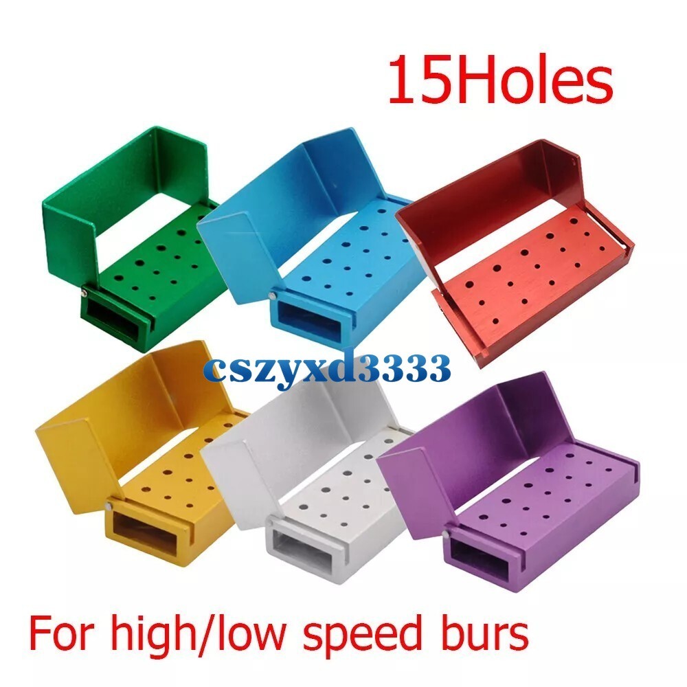 Dental Bur Holder Block Disinfection Box 10/15/16/24/30/56/100/142/152 Holes