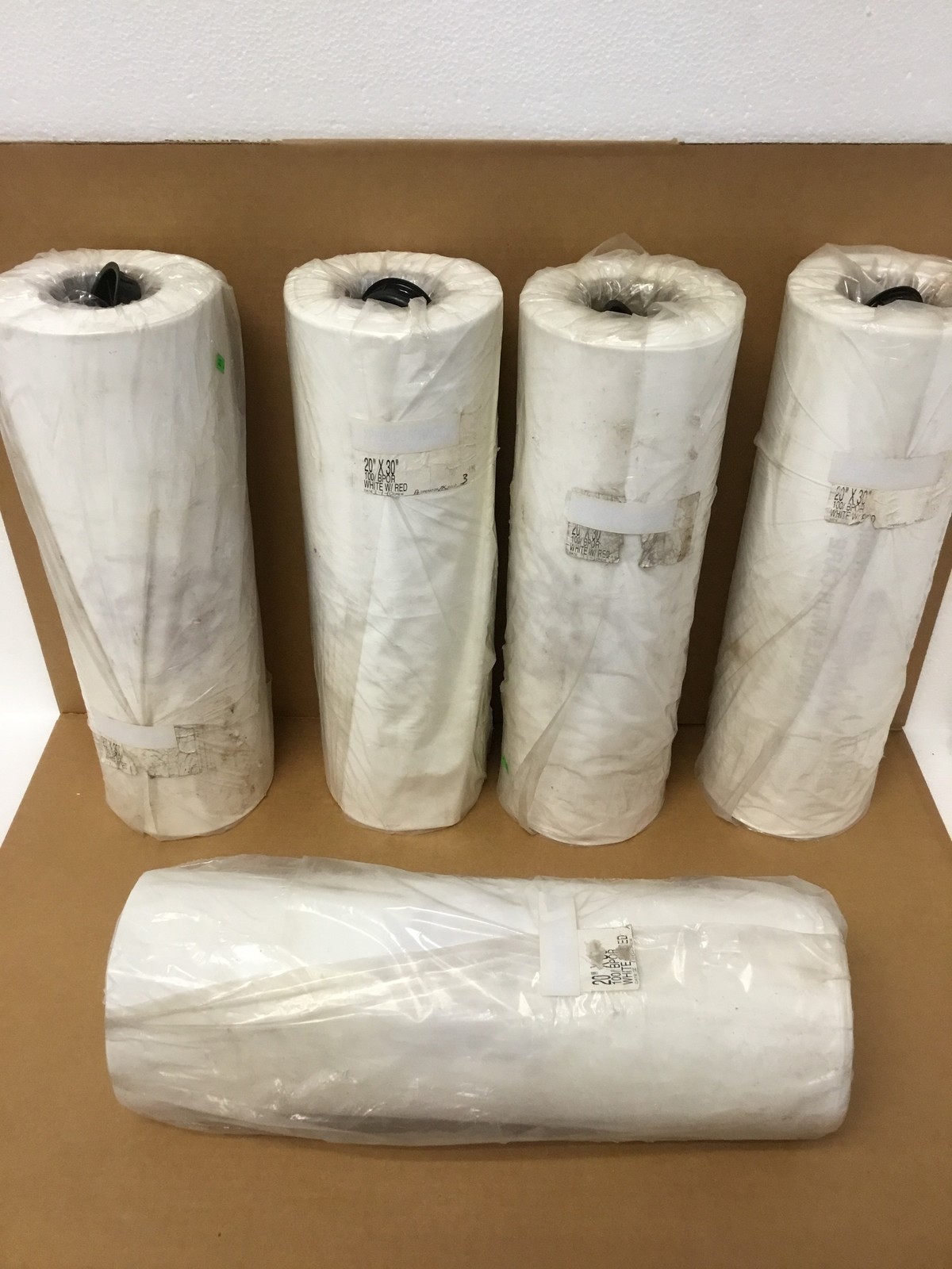 NEW 20″ x 30″ Biohazard Waste Bags White Red Heavy Duty 100 Bags/Roll FREE SHIP