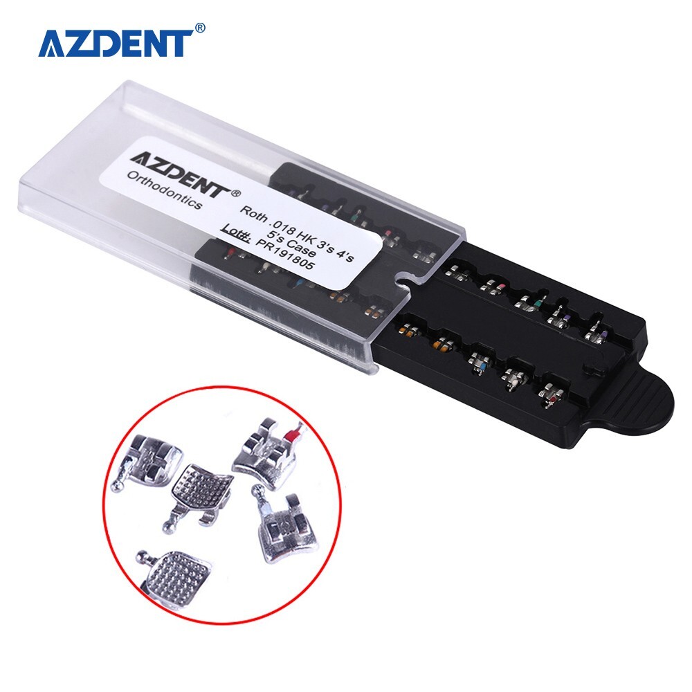 AZDENT Dental Orthodontic MIM Monoblock Bracket Braces Mini Roth 018 Hooks 3-4-5