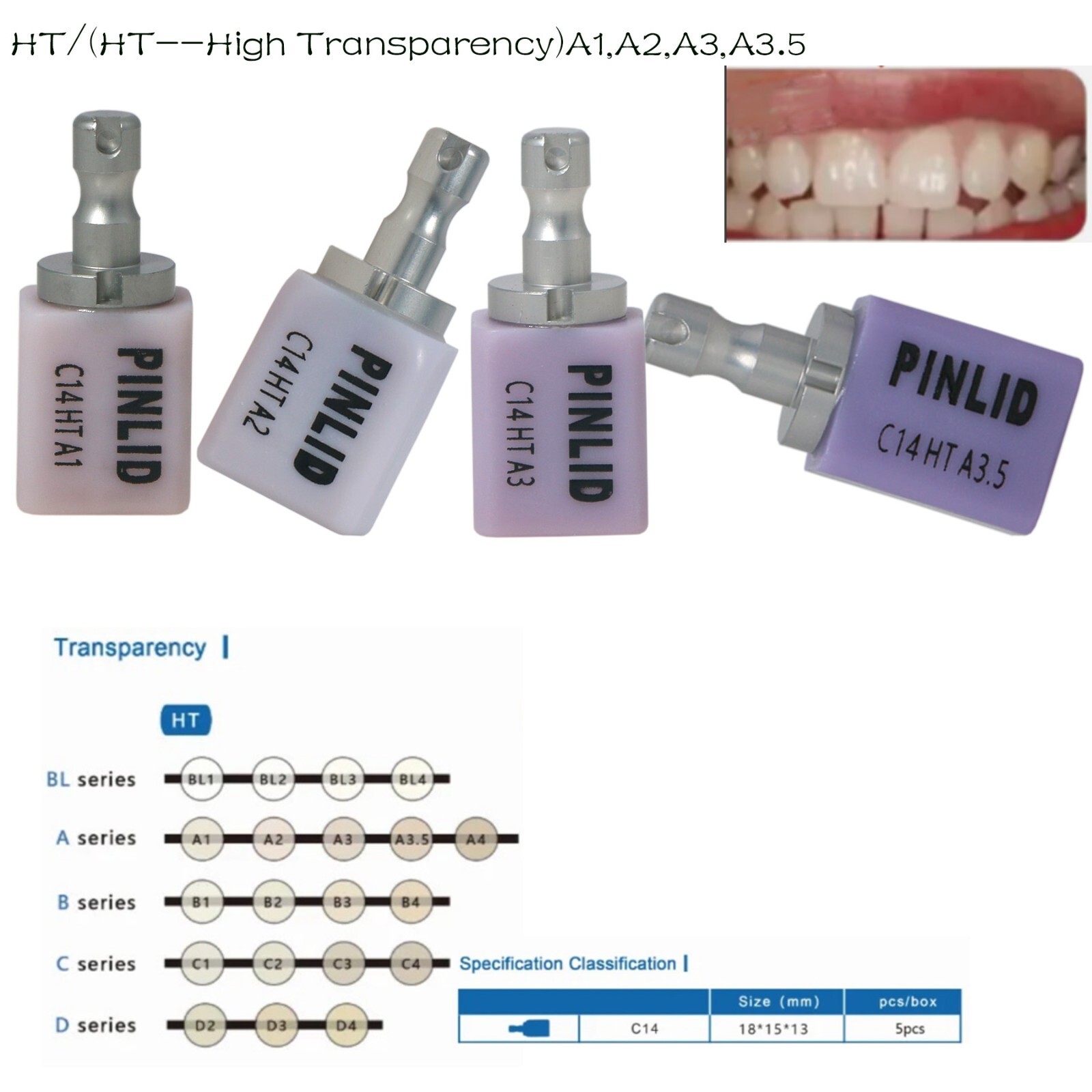 US C14 Dental Emax Glass Ceramic Blocks Lithium Disilicate CAD/CAM CEREC Blocks