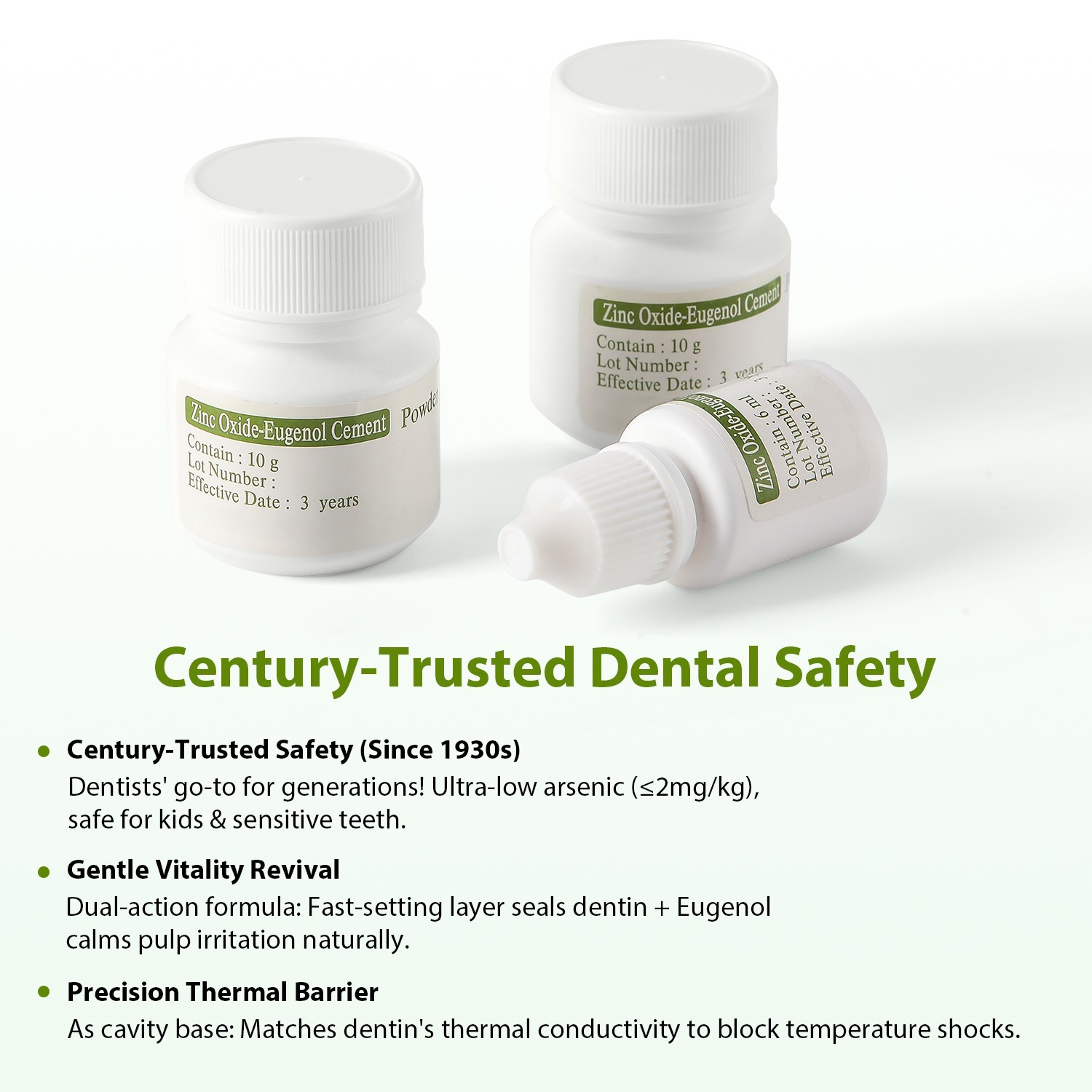 AZDENT Dental Zinc Oxide Eugenol Cement Kit For Temporary Crowns&Bridges Filling
