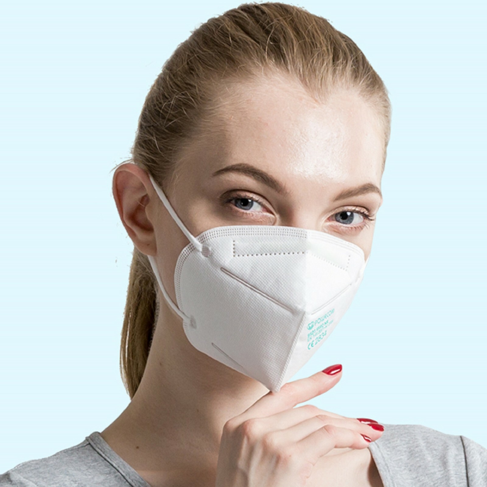 [50 PACK] Powecom KN95 Protective Face Mask BFE 95% PM2.5 Disposable Respirator