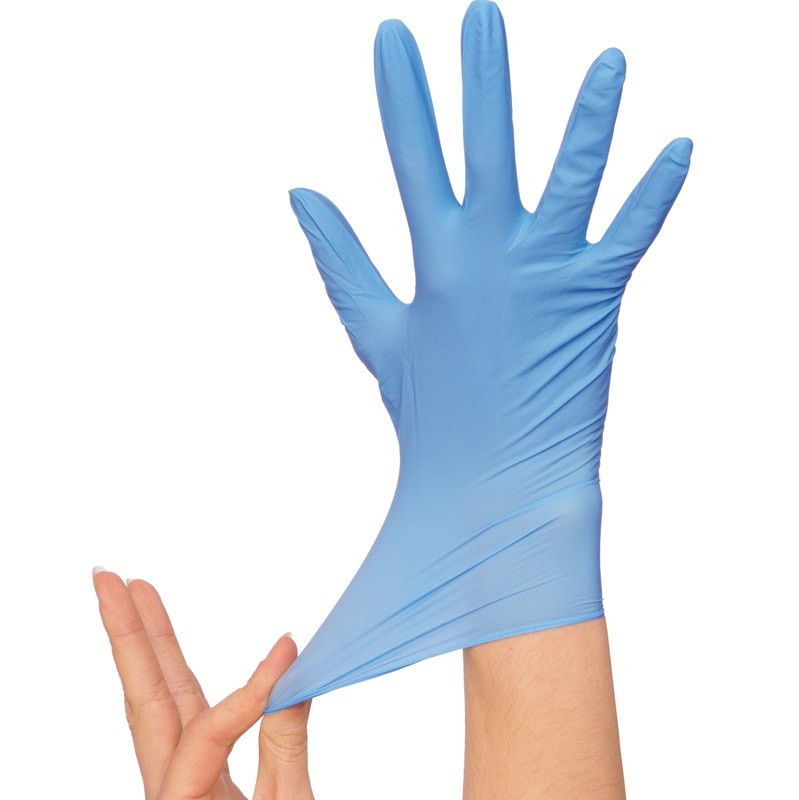 Blue Nitrile Exam Gloves 4.0-4.5 Mil Powder Free Latex Free Disposable 100 Count