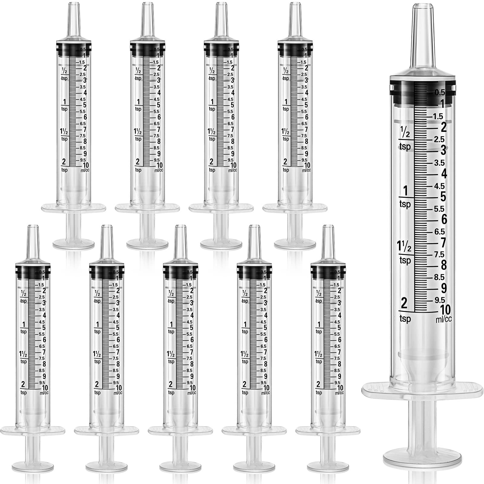 10 Pack Plastic Syringe Liquid Measuring Syringes Without Needle for Epoxy Resin