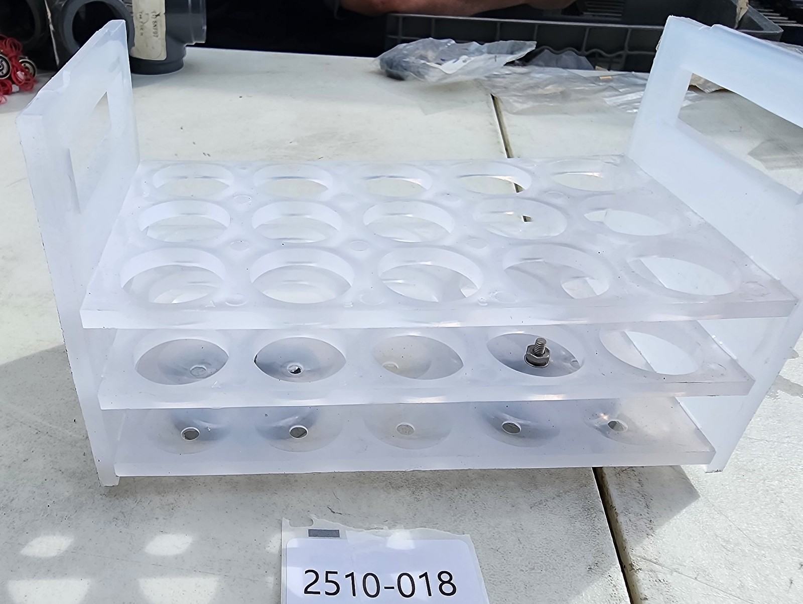 White 15-Position 3-Tier Test Tube Rack with 2 Large Black Feet
