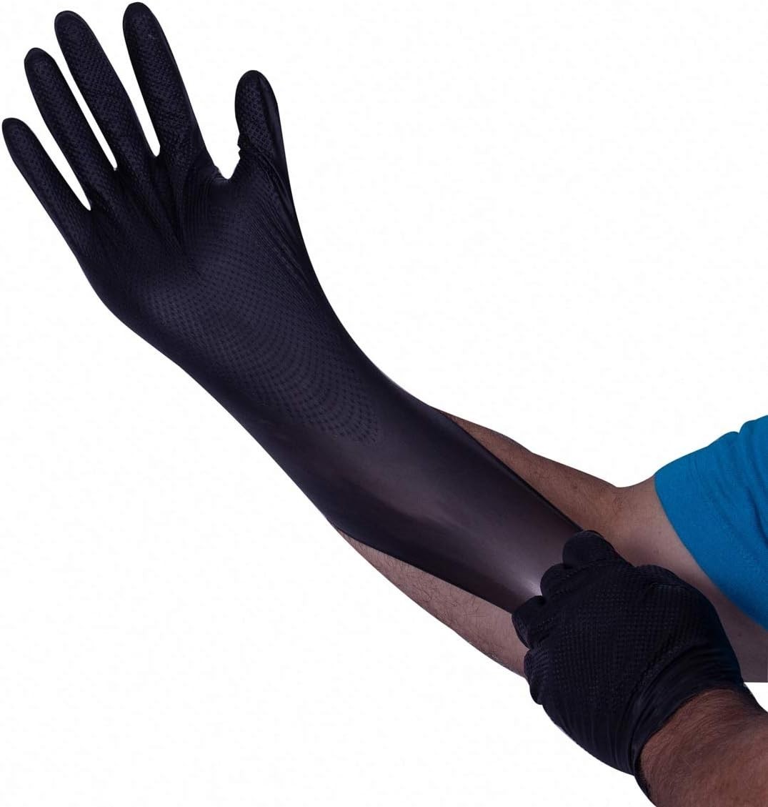 Case of 500 Gloves – Premium Grip MEDIUM HD Black Nitrile Gloves 50/Box