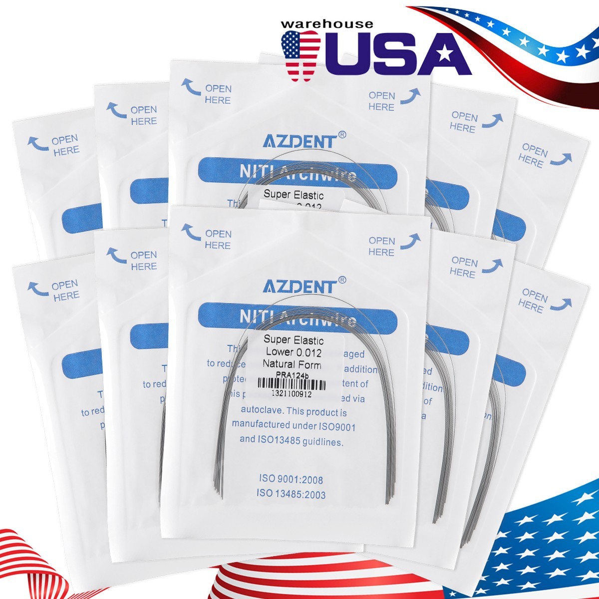 AZDENT Dental Orthodontic Round Arch Wires Heat Thermal Activated Niti 10pc/pack