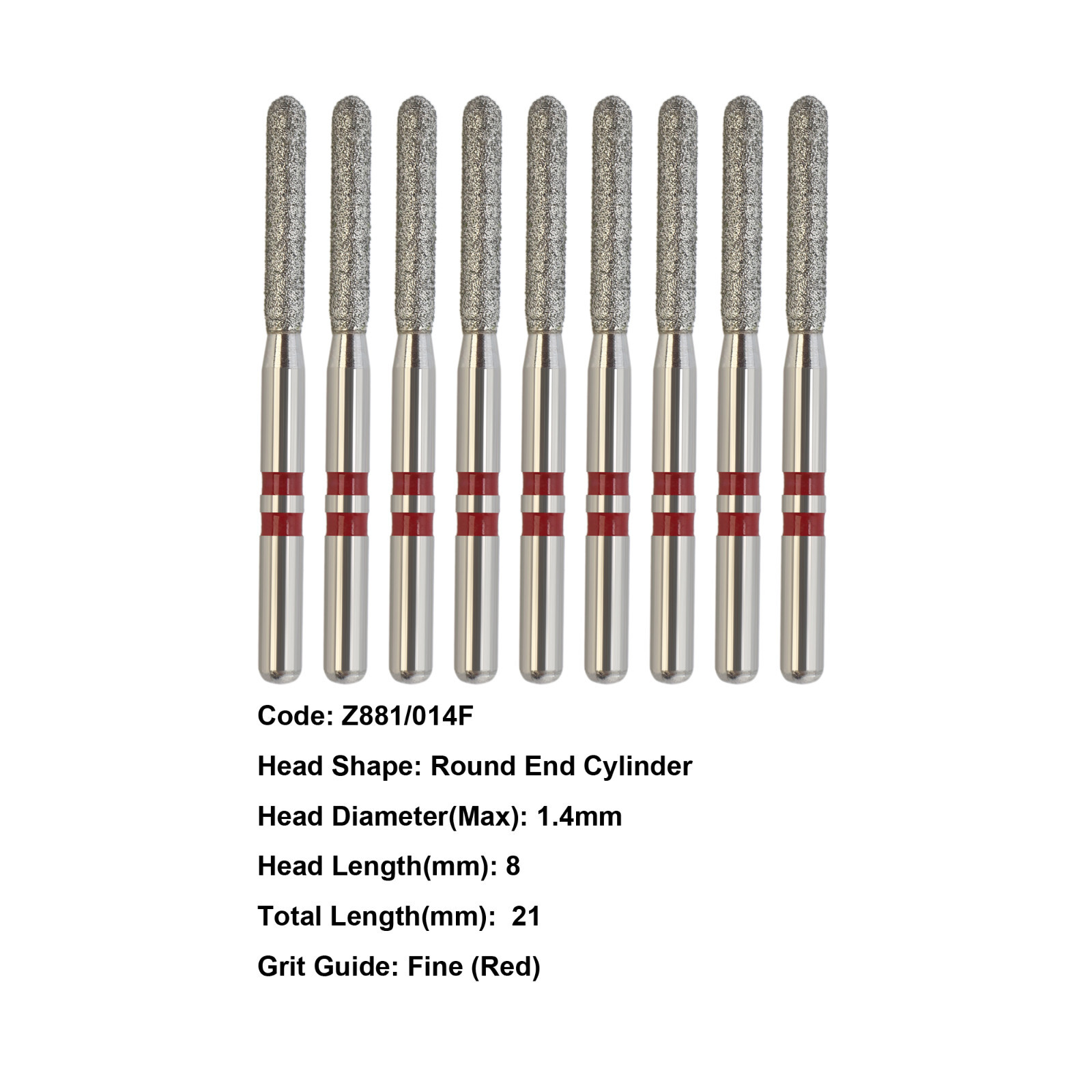 Dental Diamond Bur Zirconia Cutting Bur Round Football FG Fine Medium Grit Z856