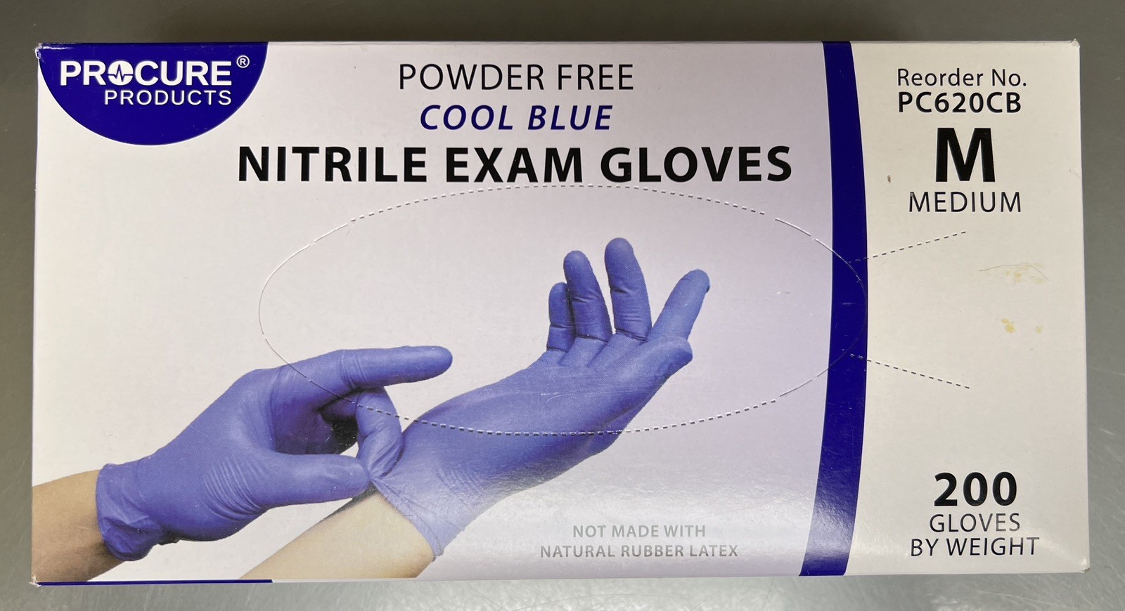 Procure Nitrile Exam Gloves #PC630CB, Powder Free, Blue, Medium, 1 Box – Qty 200