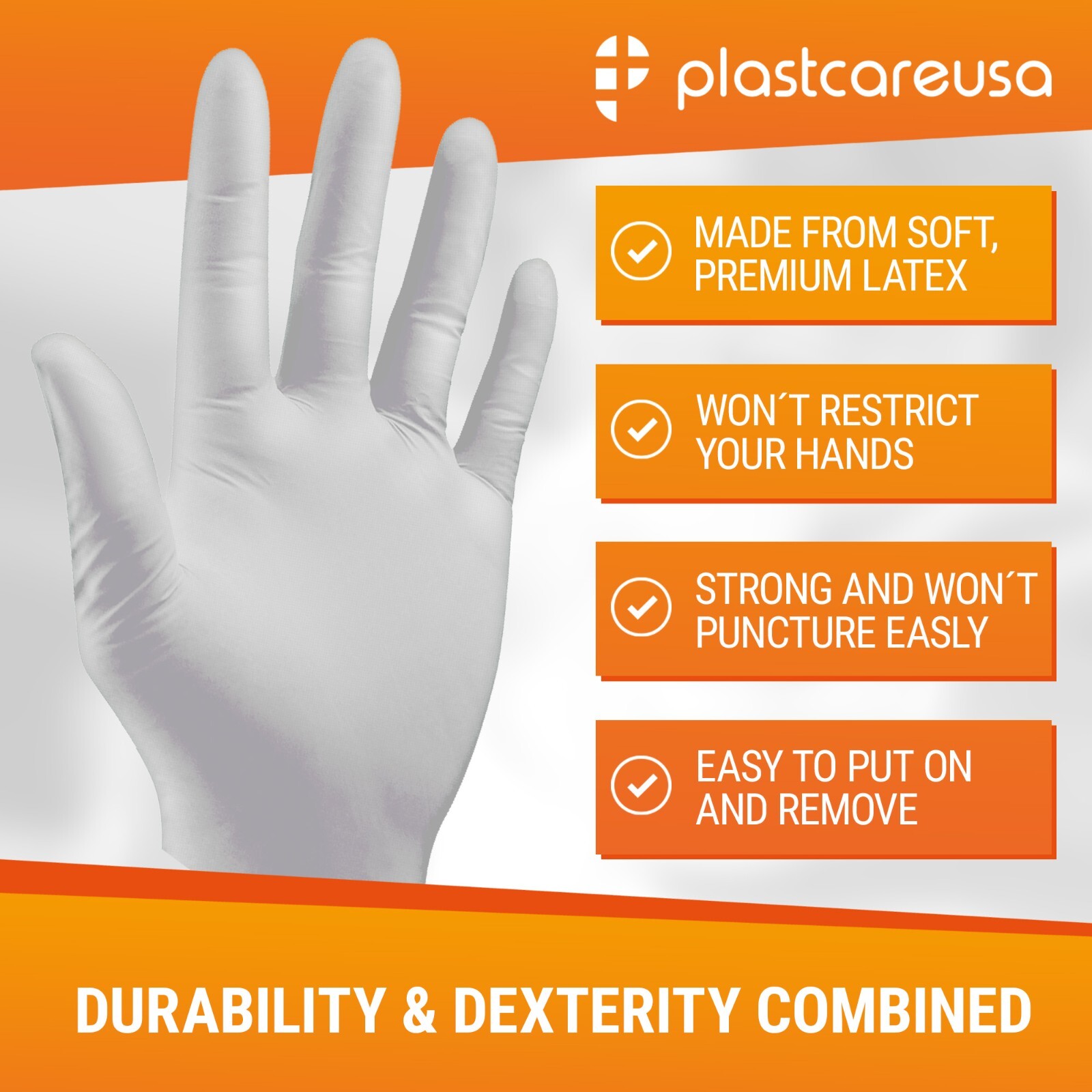 1000 XS Premium Latex Powder Free Disposable Exam Gloves (extra small)