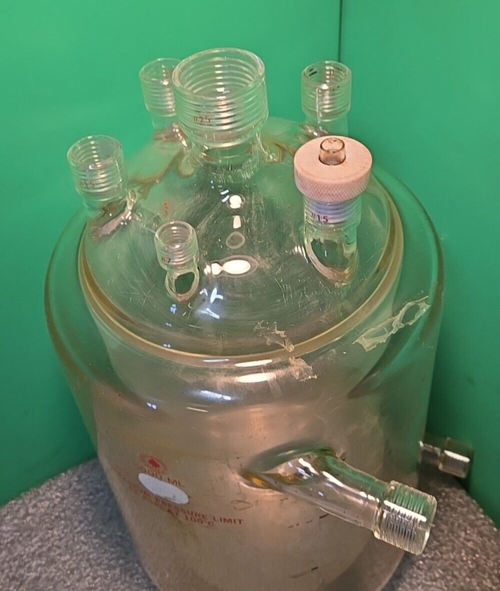 Ace Glass 5 Liter Jacketed Pressure Vessel | Max 45 PsI Jacketed Reactor 5000 ml