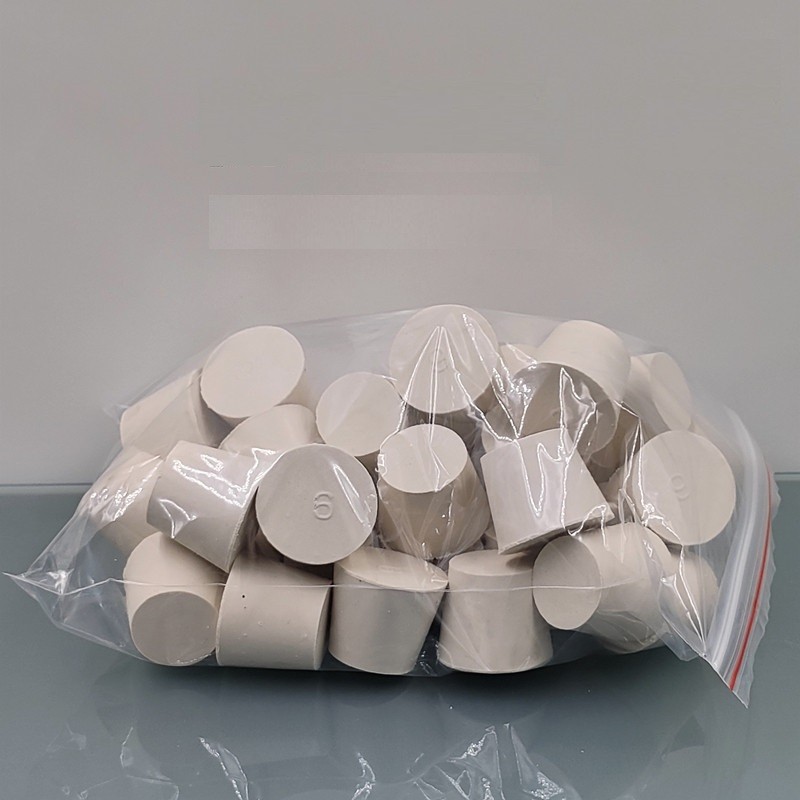White Rubber Stopper Bungs Laboratory Solid Hole Stopper Tapered Flask 27 Sizes