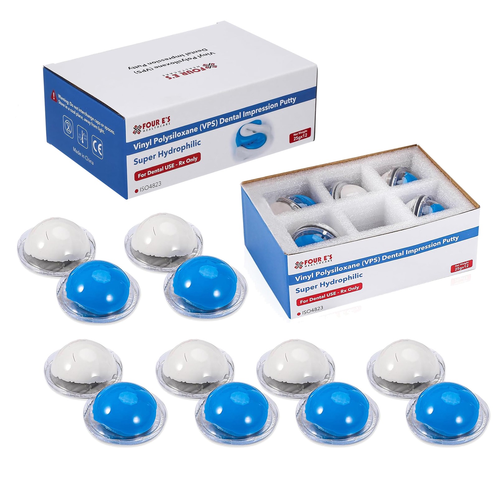 Dental Impression Material Dental Putty Fast VPS PVS (6*Base & 6*Catalyst) New