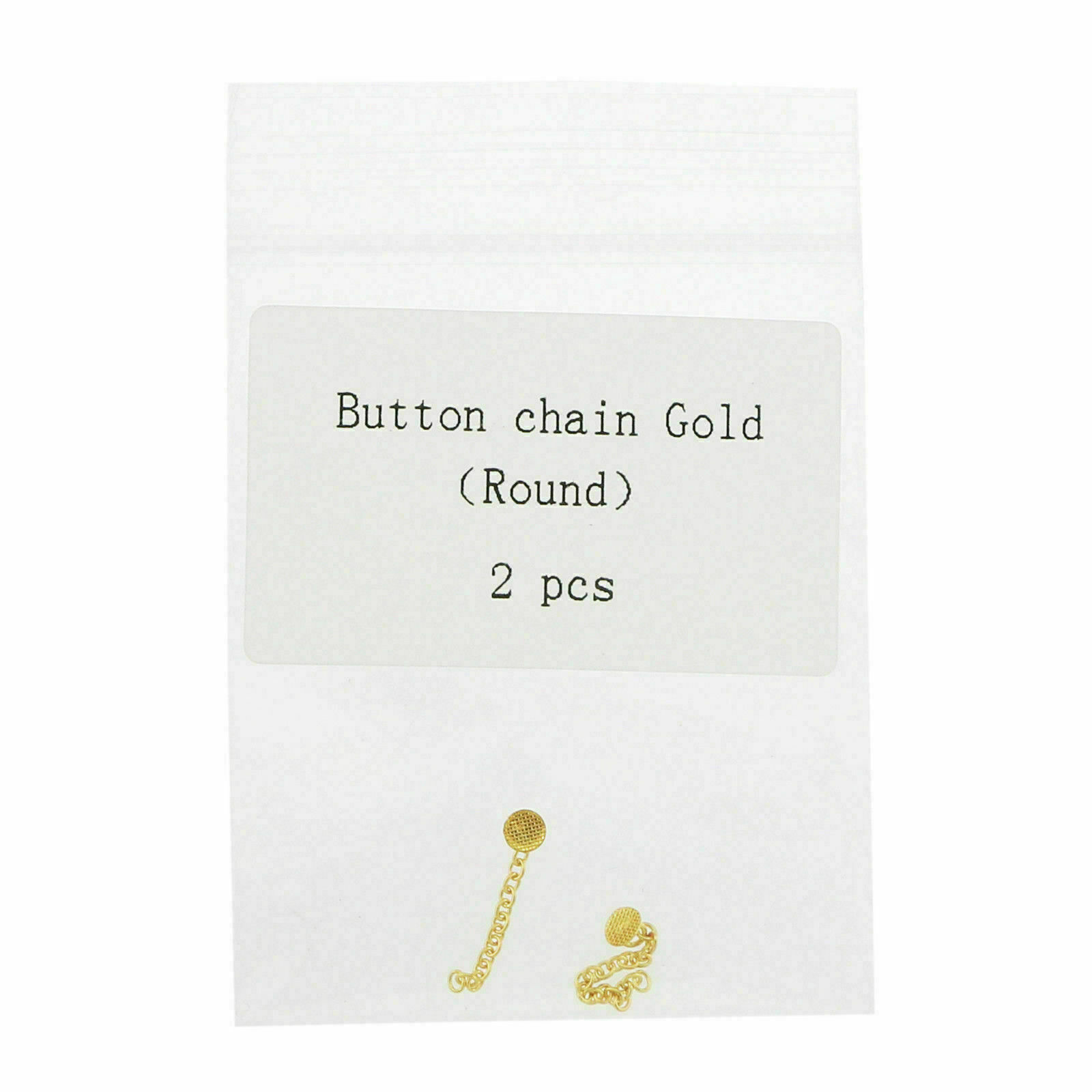 Dental Ortho Traction Chain Buttons with Chain Gold Plated Round/Rectangular 2pc
