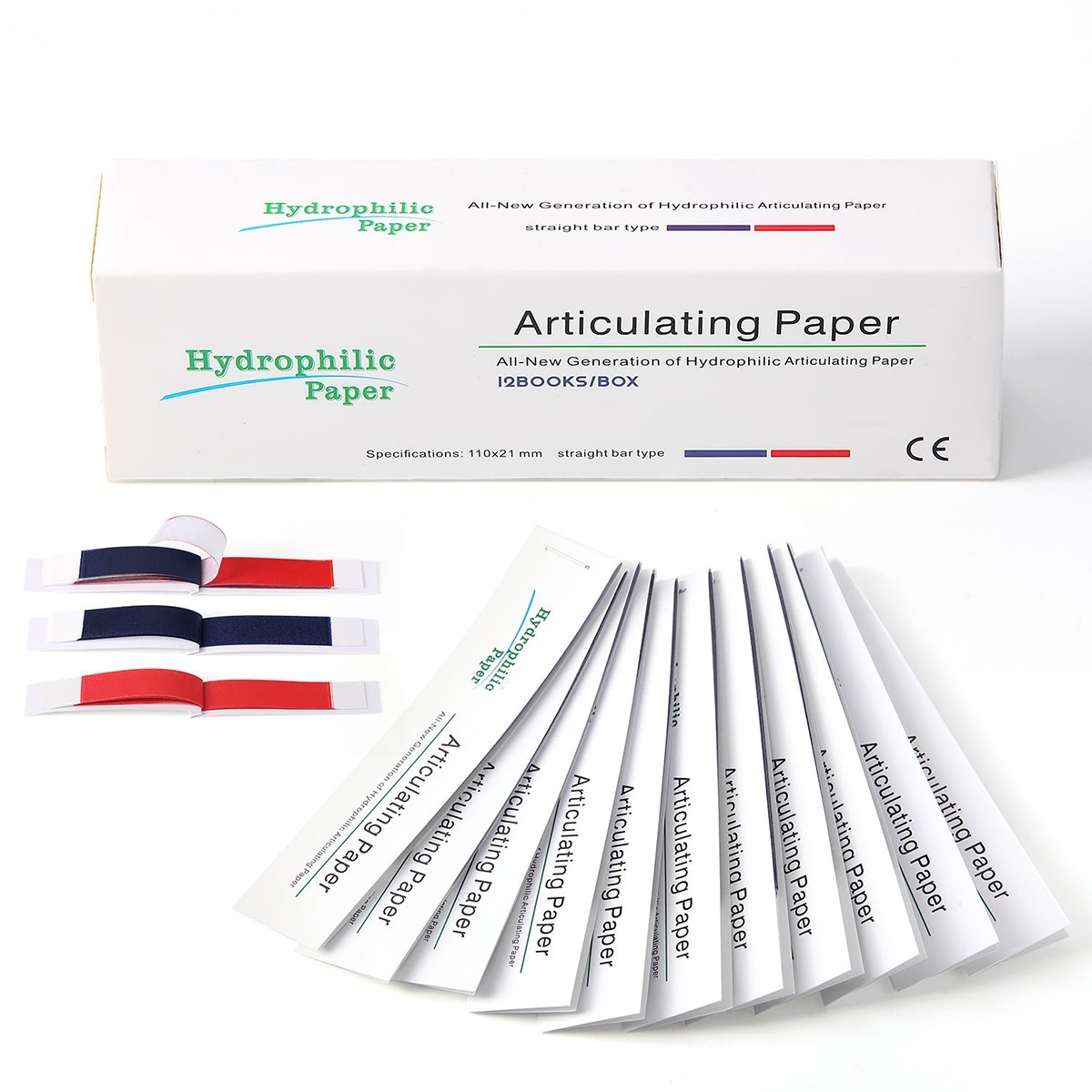 AZDENT Dental Articulating Papers Double Sided Strips Red/Blue Thin Bite Paper