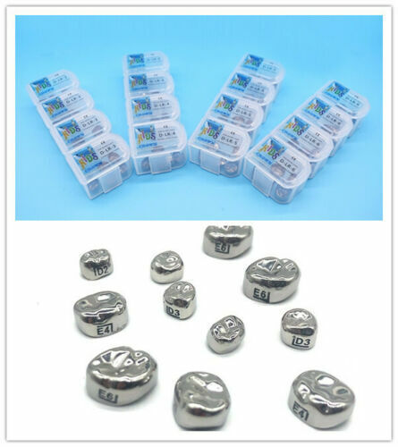 5pcs Dental Kids Primary Molar Crowns Stainless Steel Pediatric crown 48 Sizes