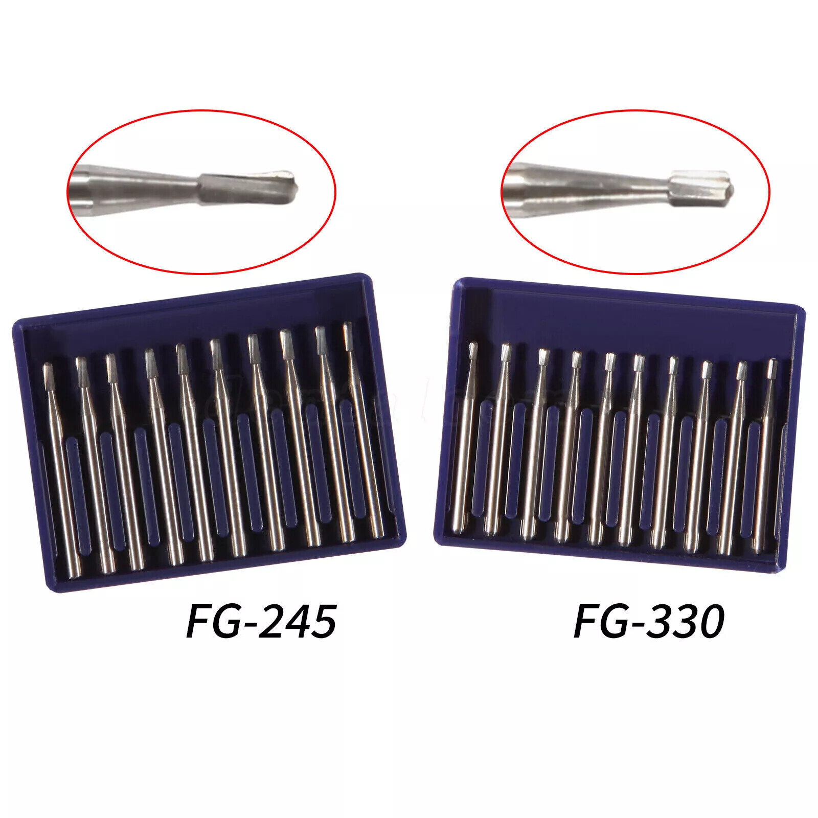 Dental Carbide Burs Tungsten Steel Bur FG #330 /FG #245 for High Speed Handpiece