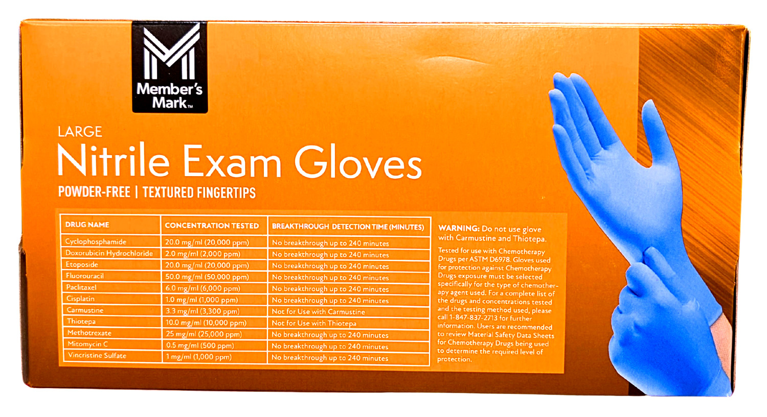 Member’s Mark Nitrile Exam Gloves Large 200 Count