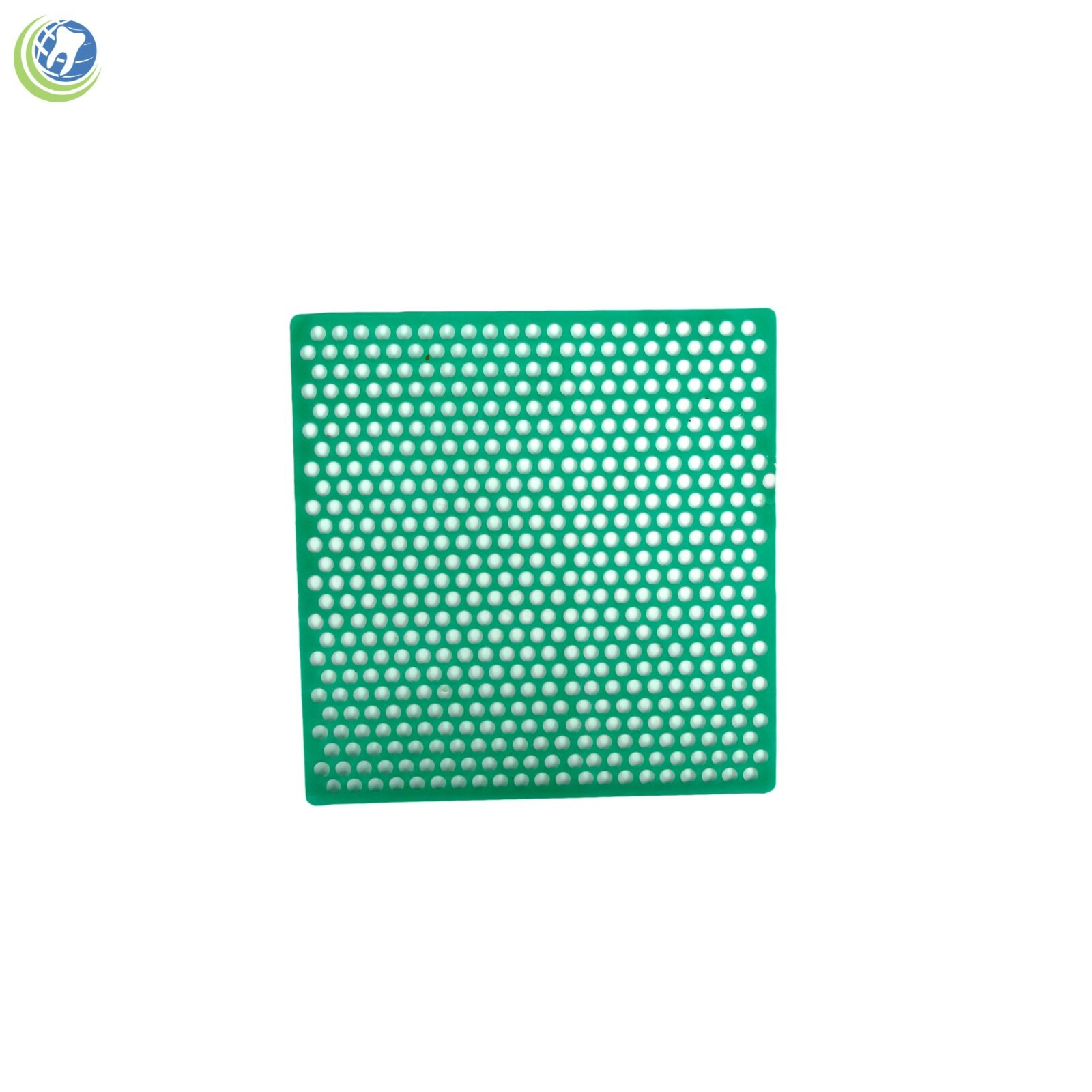 Wax Retention Mesh Patterns Grids with Round Border Color Green 20 Sheets 3”x3″