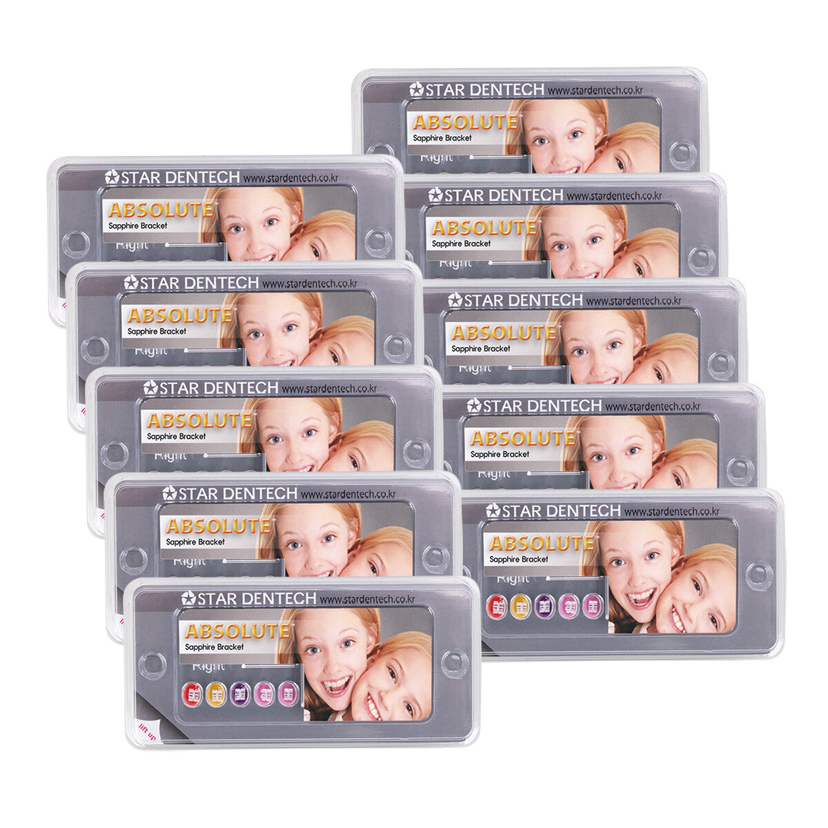 Dental Orthodontic Sapphire Ceramic Brackets Braces Mini Roth.022 Hooks 345 USA