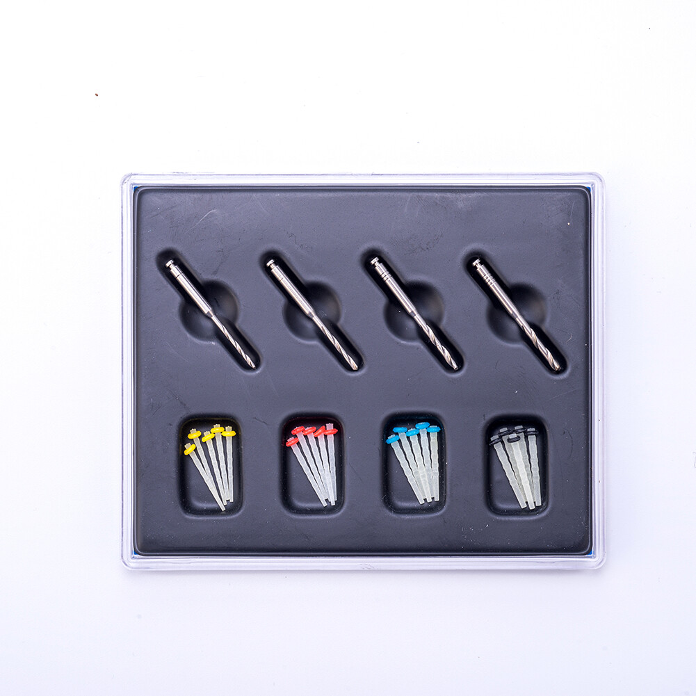 20Pcs/Pack Dental Endodontic Quartz Glass Fiber Resin Post Assorted With 4Drills