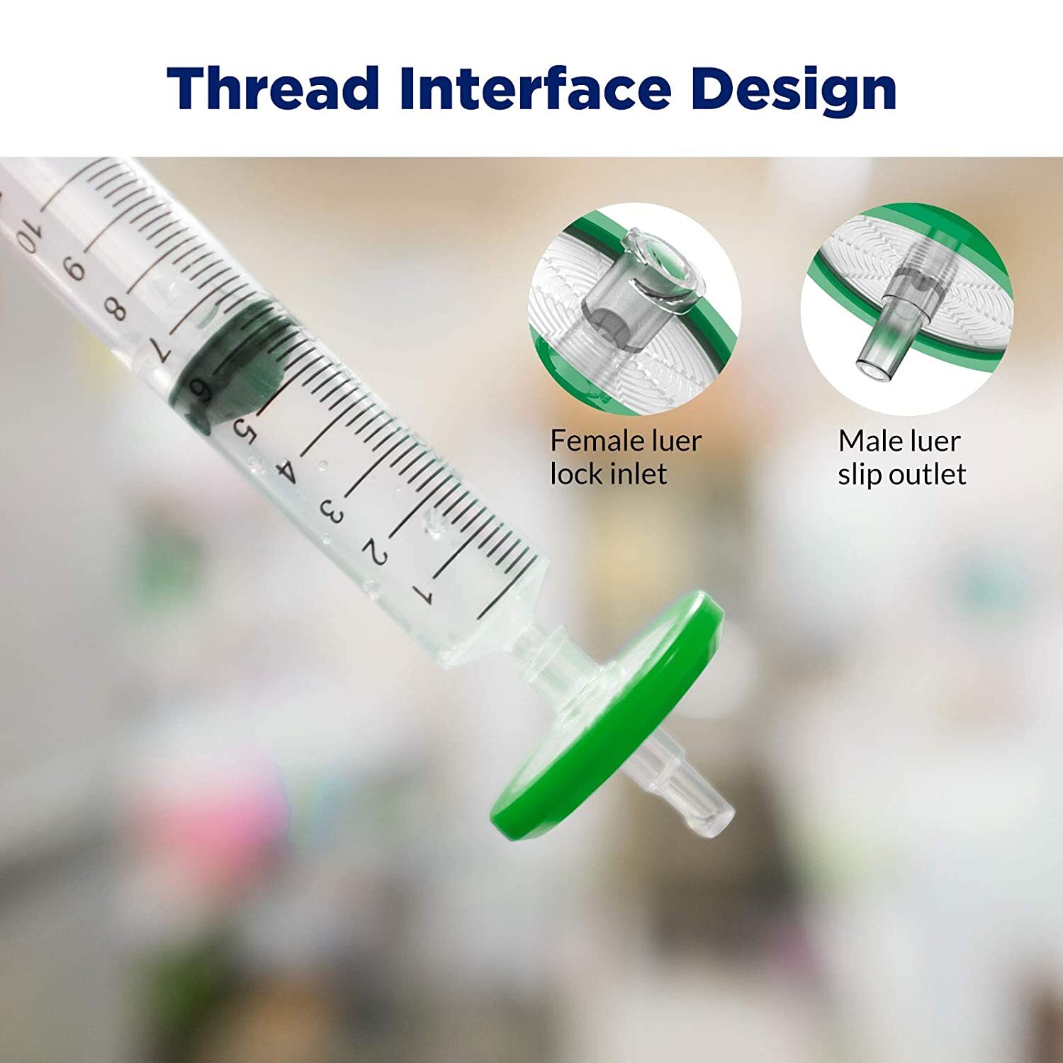 1000pcs Disc Syringe Filters Sterile Filter PES Membrane 0.22µm 33mm Hydrophilic