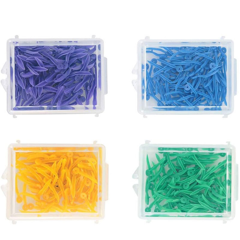 100pcs/box Disposable Dental Wedges Medical Plastic Concave Design Wedge W/ Hole