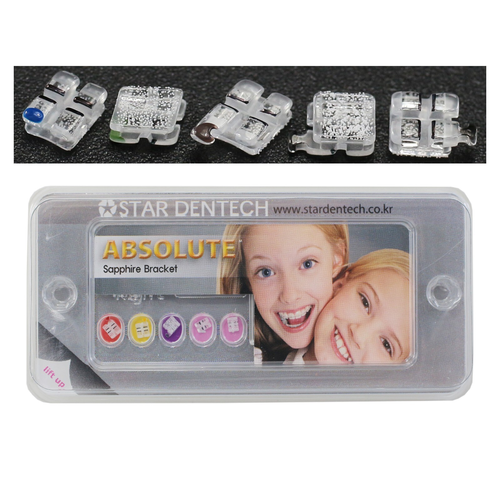 Dental Orthodontic Sapphire Bracket Monocrystalline Aesthetic Roth 022 345 Hooks