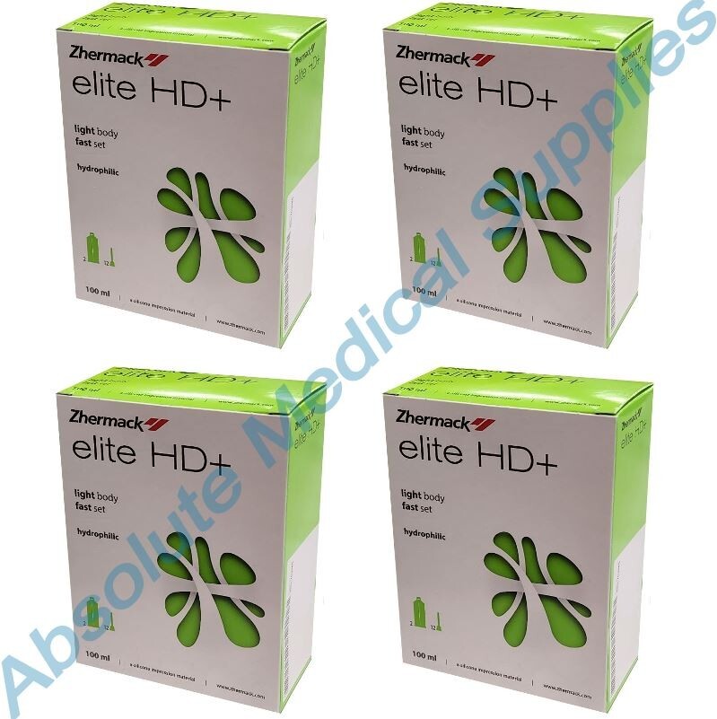 *4-Packs* Zhermack Elite HD+ Fast Set Light Body 100mL Hydrophilic C203040
