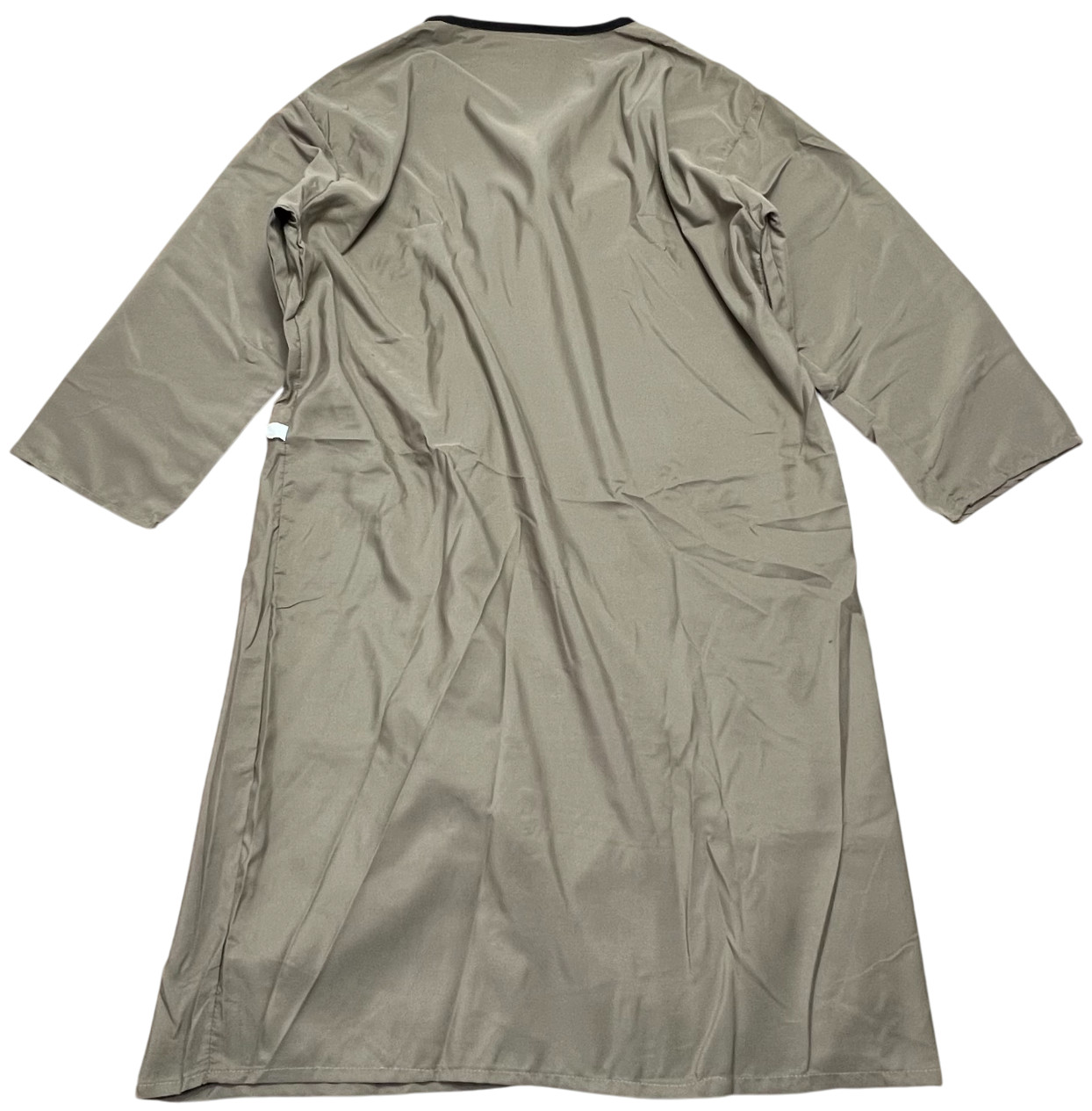 Patient Gowns Unisex (OS) Khaki Contrast Trim Open Front Long Sleeves Medical