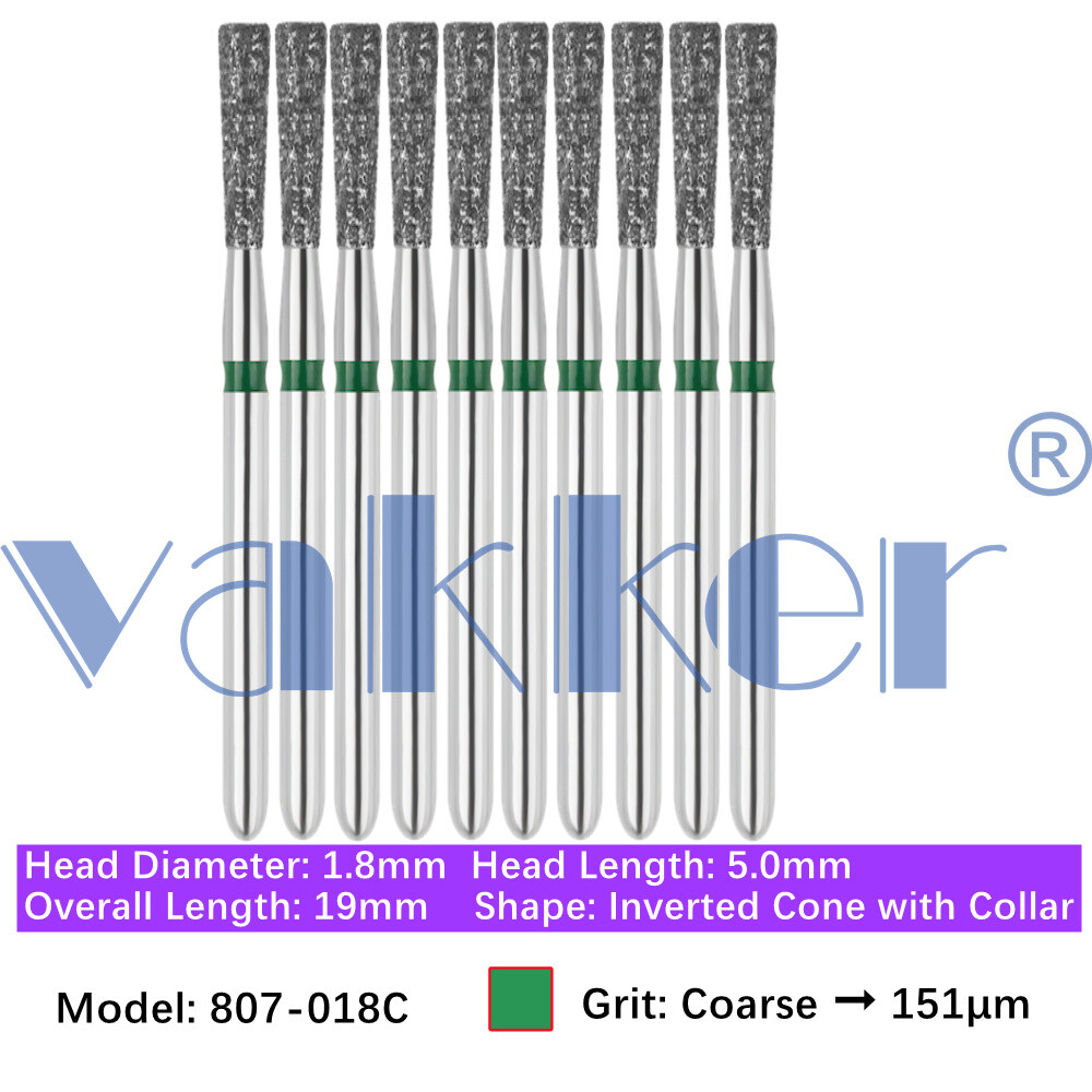 10pc Diamond Burs Shape Inverted Cone & Amalgam Buster Fine Medium Coarse