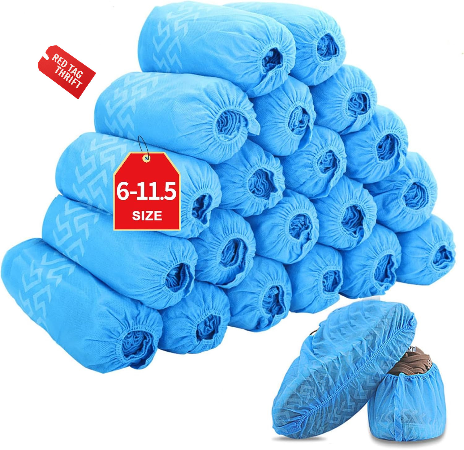 Shoe Covers Disposable 200 Pack (100 Pairs) Non-Slip, Durable, Indoor