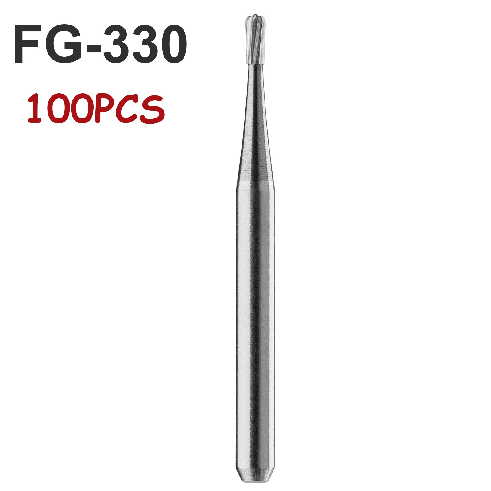 Dental Carbides FG330 Tungsten Carbide Bur Friction Grip Pear 100 pcs High Speed