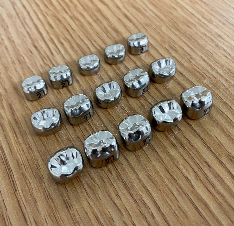 5Pcs Dental Adult Crown Stainless Steel Permanent Molar Teeth Temporary Crowns