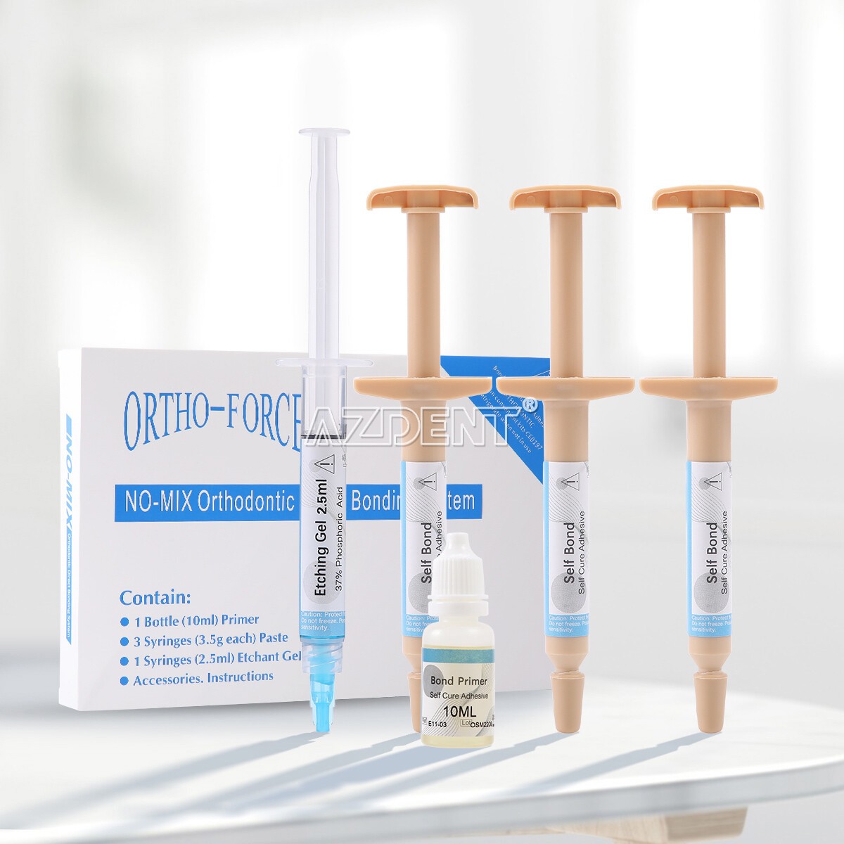 Dental Orthodontic Brackets Light Cure Bonding Adhesive Etch Gel Bonding System