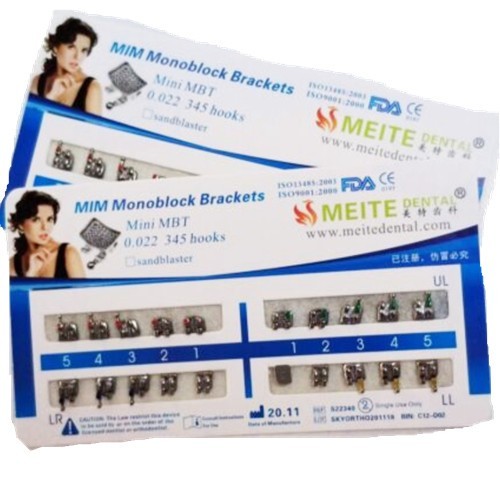 100 Packs Mini MBT 022 Slot 345 Hooks Dental Brackets Braces Mim Monoblock