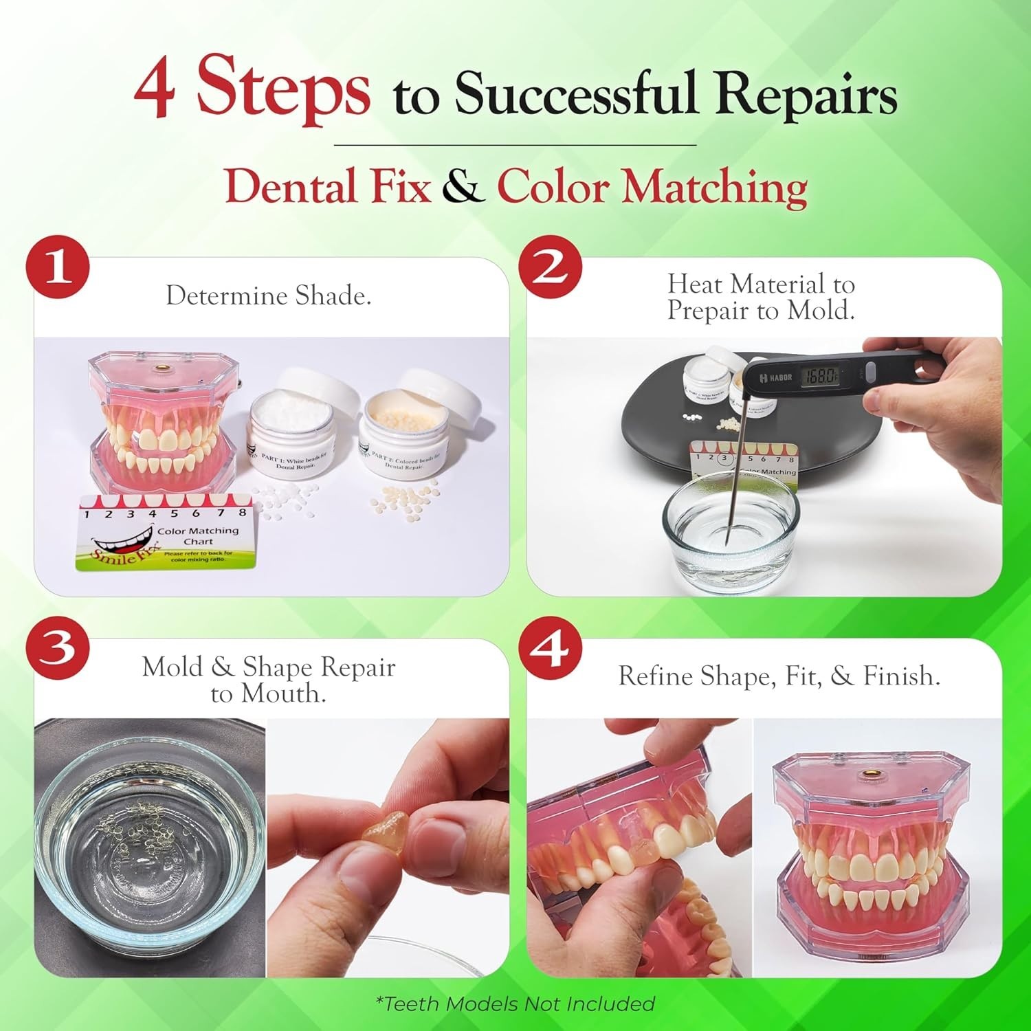 At-Home Tooth Repair Kit – Color Matching for Gaps & Broken Teeth – Easy Use