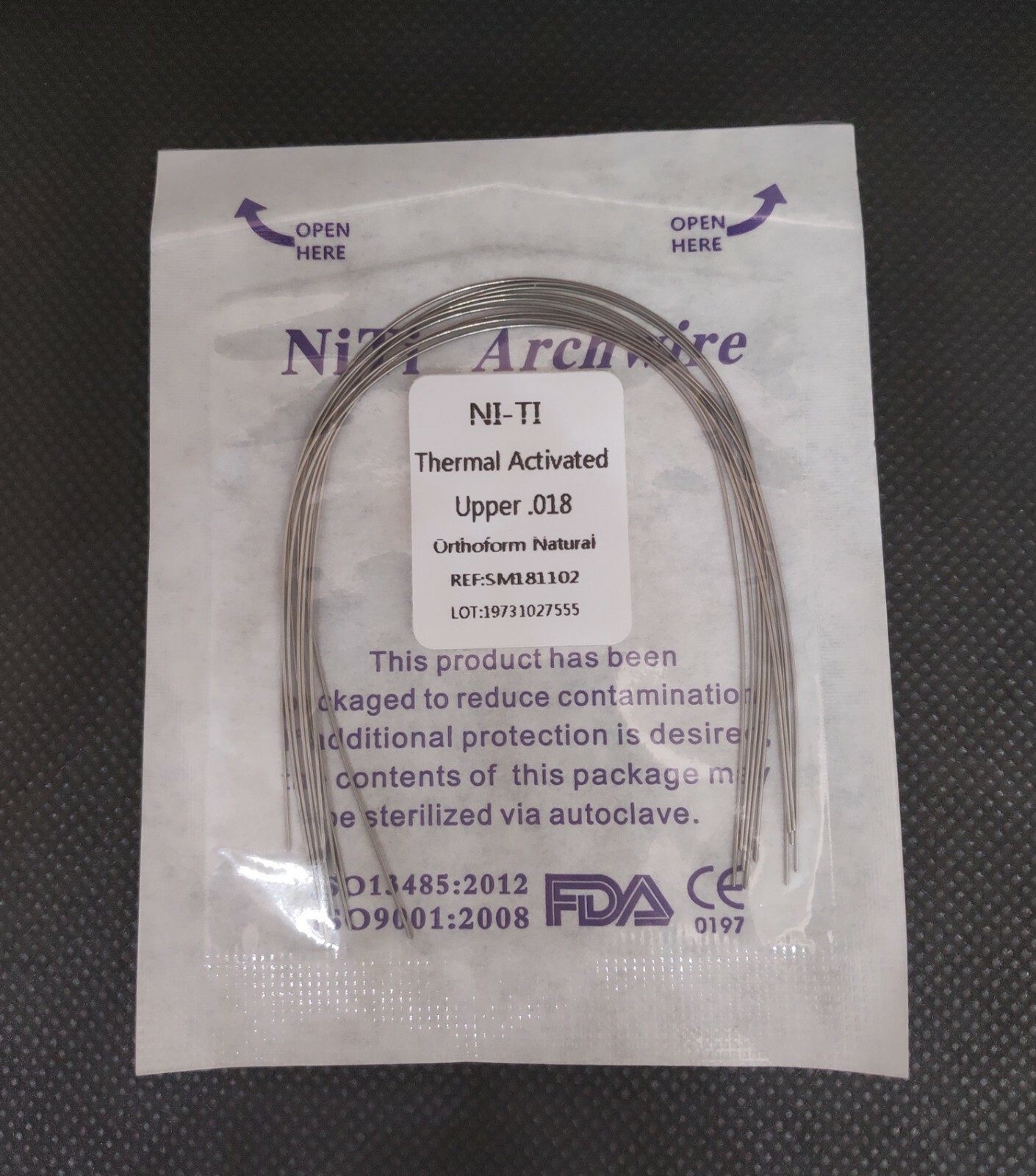 Dental Orthodontic Thermal Activated Niti Wires Round Arch Wires Ovoid Form