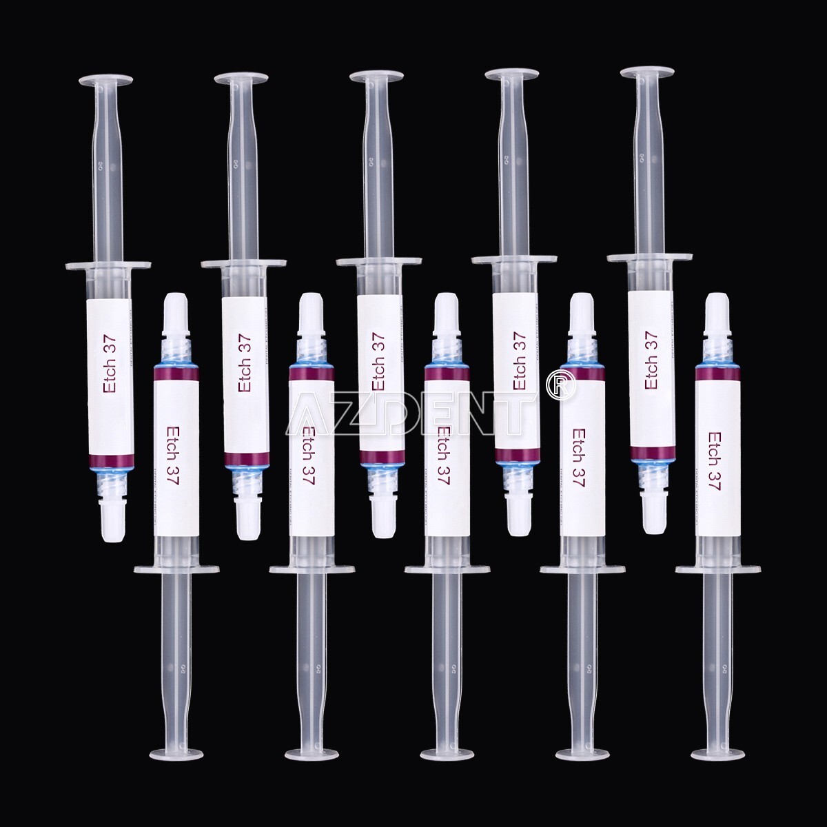 10Pcs Dental 37% Gel de Grabador de Ácido Fosfóric Compuesto F Esmalte y dentina
